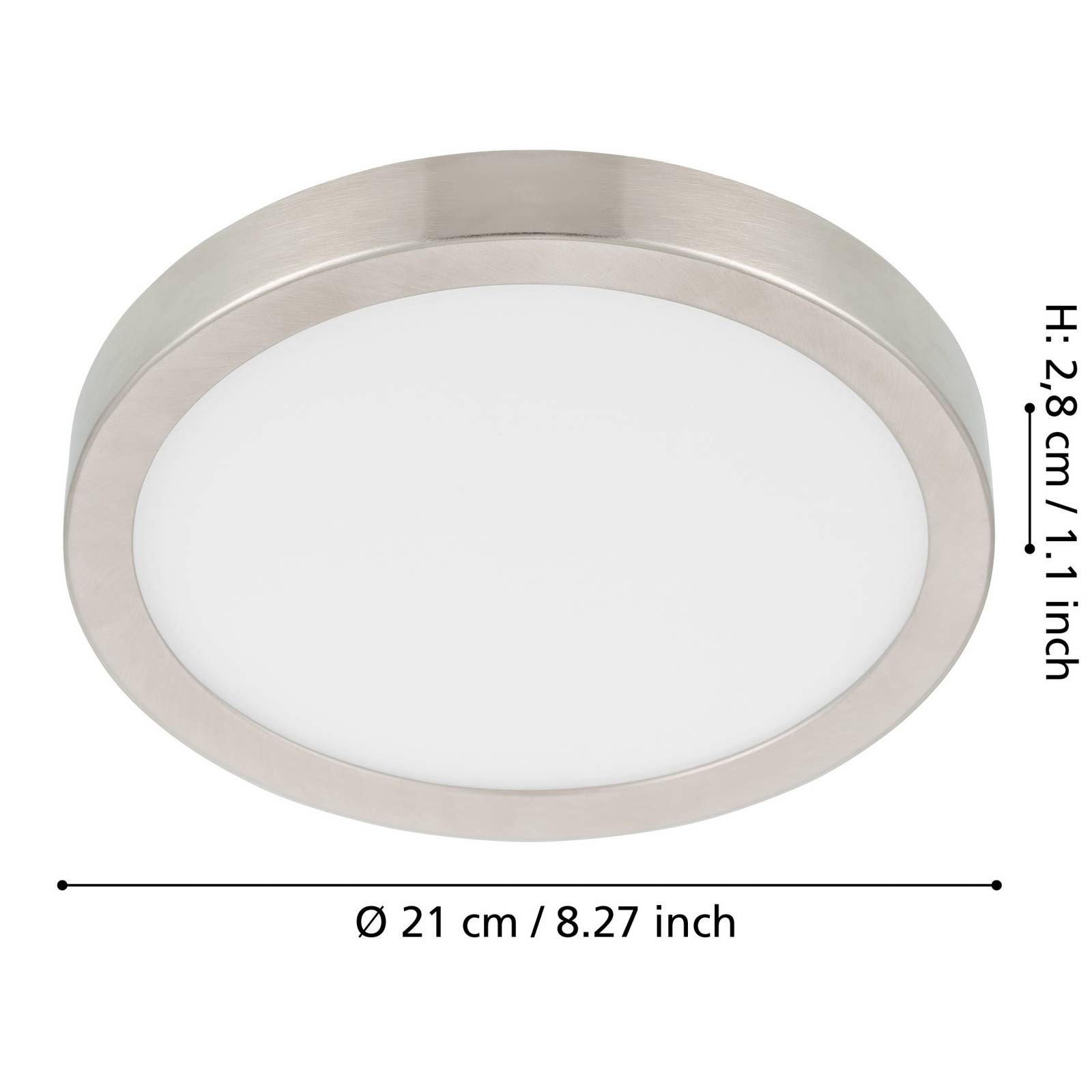  Eglo Eglo Led Surface-mounted Panel Fueva 5 Ip20 830 Nickel ø21cm 