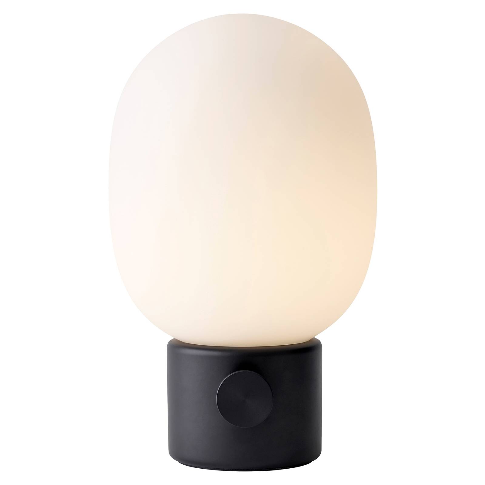 MENU Menu JWDA table lamp, black stainless steel, for Living / Dining Room, opal glass, stainless steel, G9, 40 W, energy efficiency: A++, H: 29 cm
