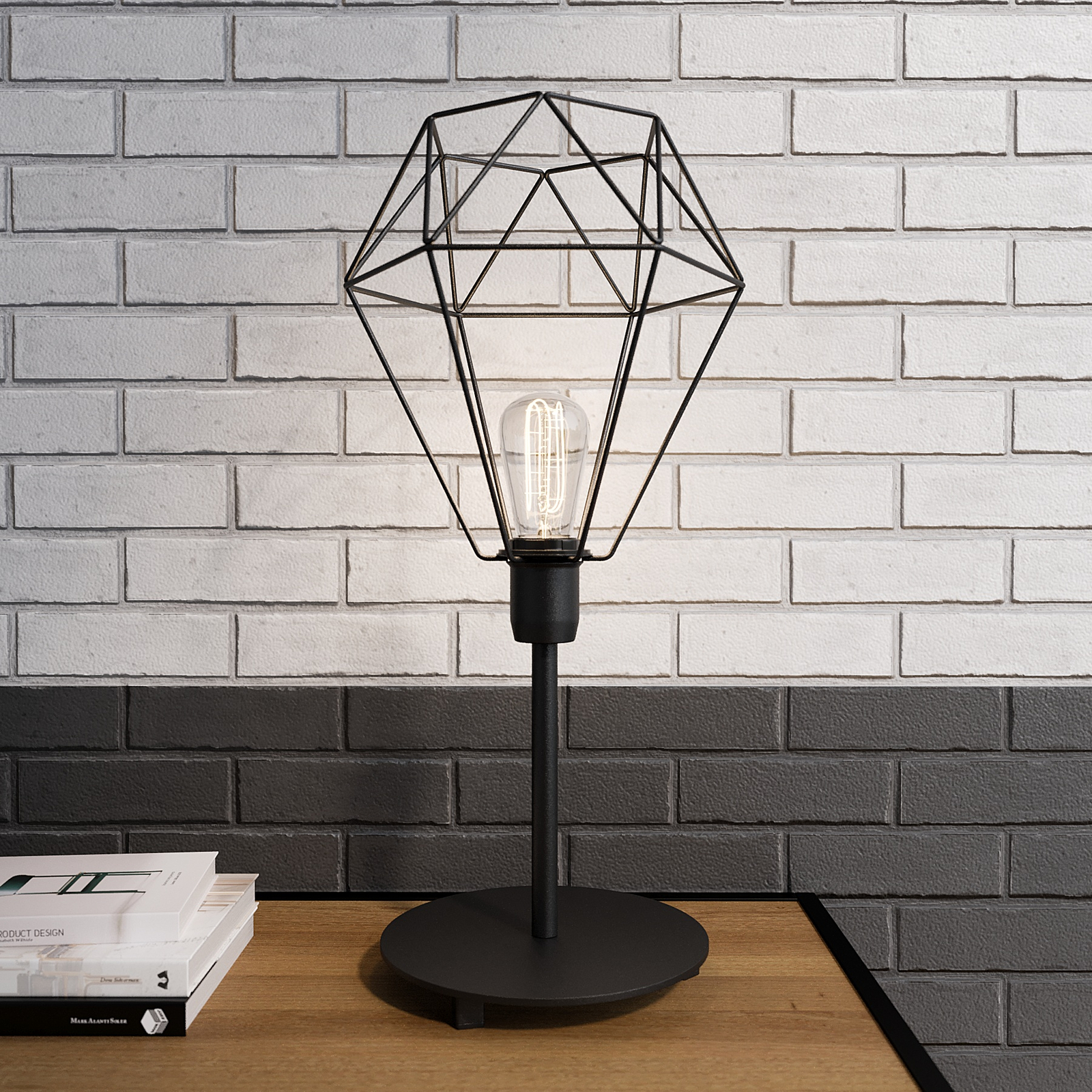 Karo Table Lamp With Cage Lampshade, Cage Table Lamp