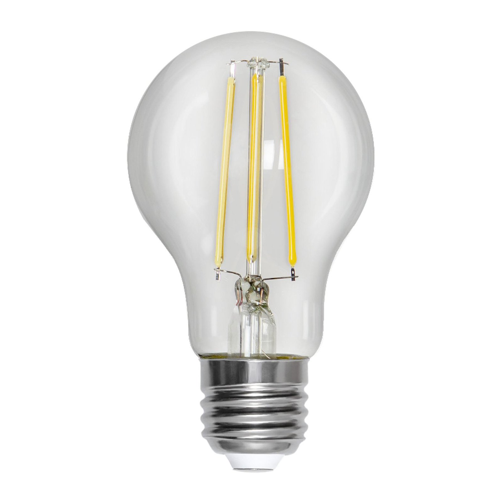 LED bulb, E27, 8 W, clear, 4,000 K, dimmable