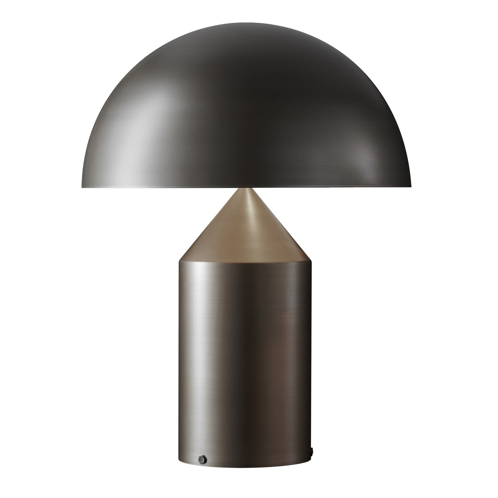 Oluce Tischleuchte Atollo, nickel satin, Dimmer, Alu, Ø 50cm Oluce Tischleuchte Atollo, nickel satin, Dimmer, Alu, Ø 50cm