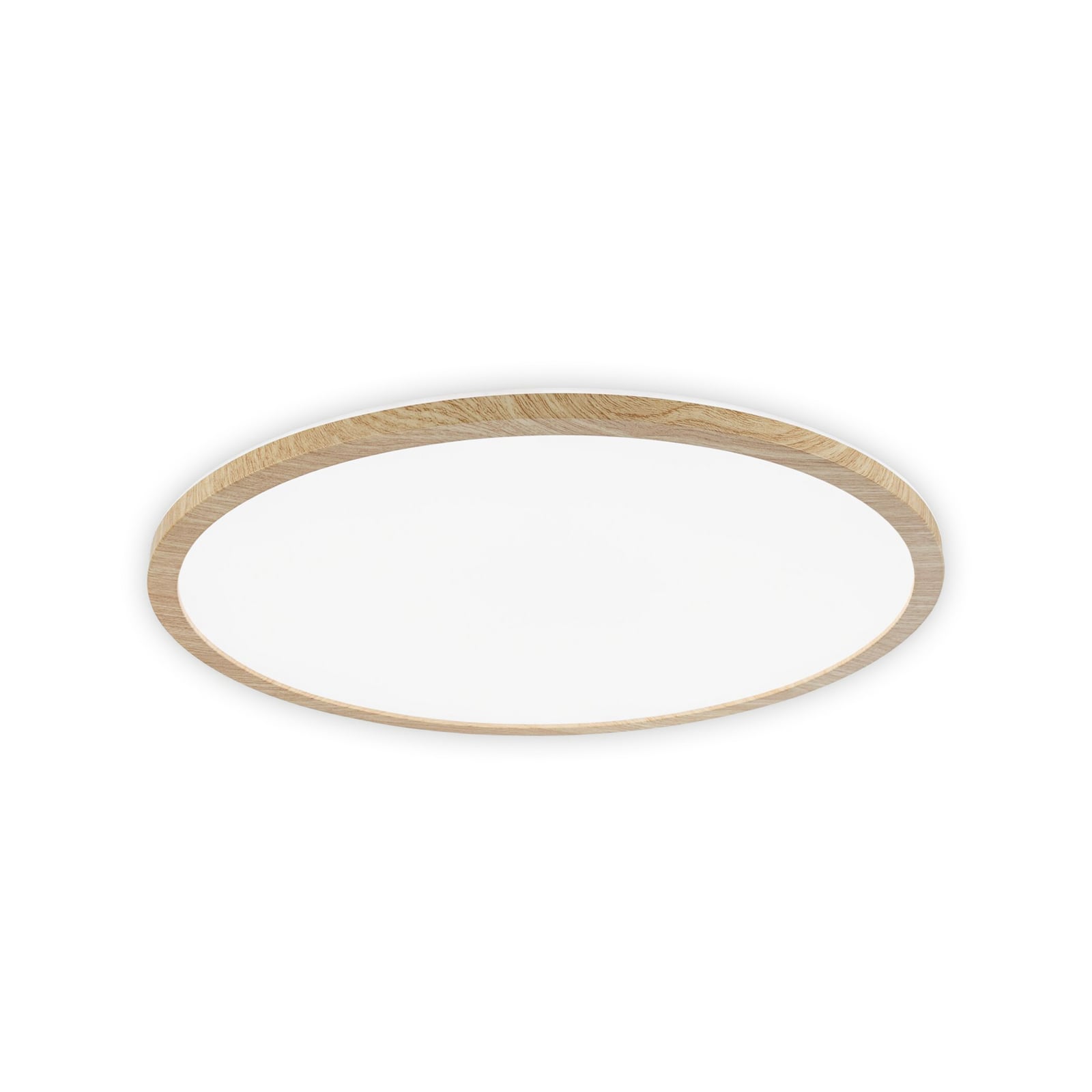 Panneau LED Atria Shine Ø 42 cm, finition bois, IP44, 4000 K, marche/arrêt,