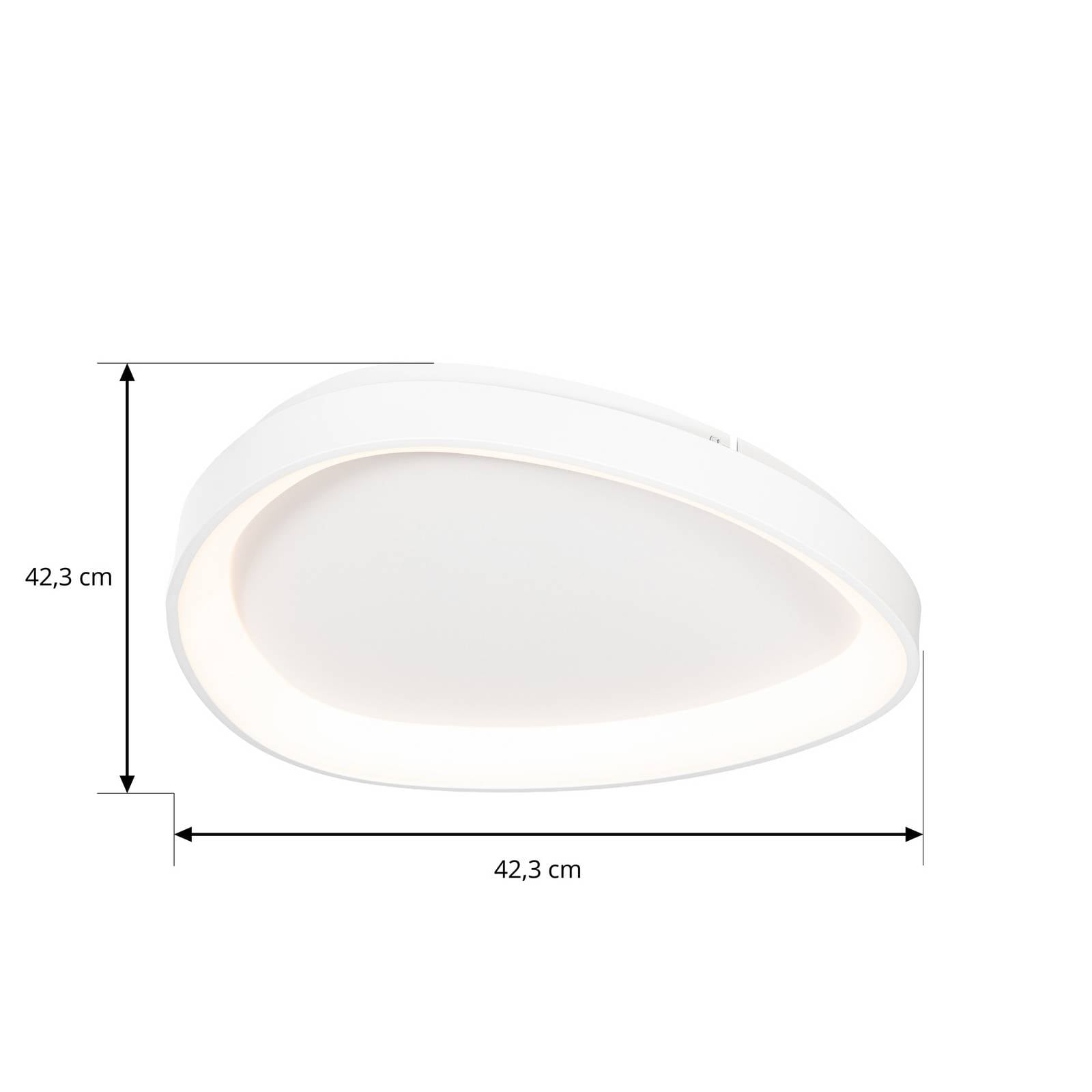 Lampa sufitowa LED Lindby Triangulo, biała, 42 cm, 3-stopniowa regulacja