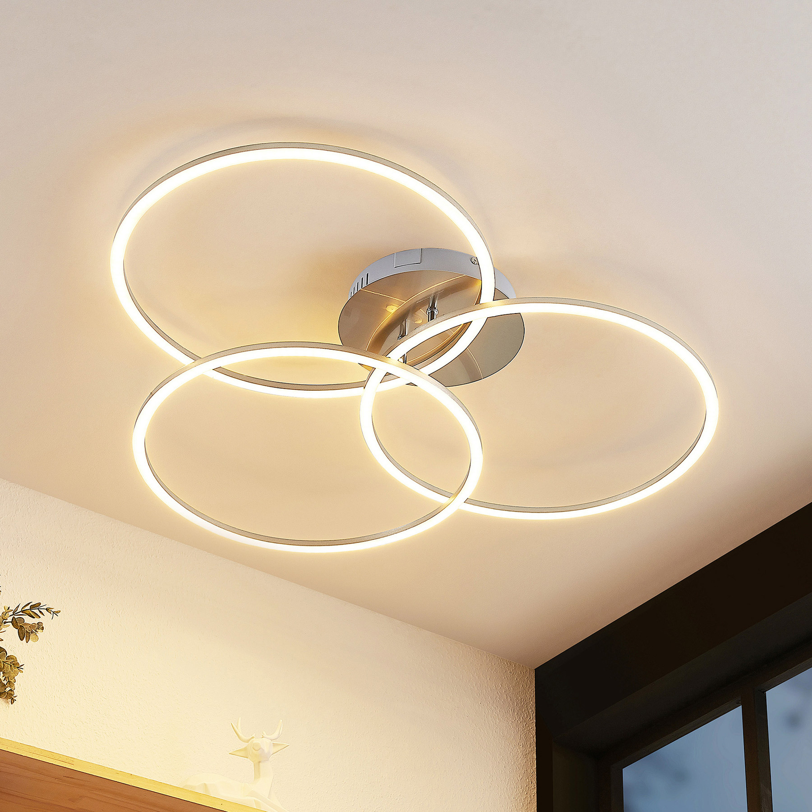 Lucande Lucardis LED-Deckenlampe, 3-flammig, rund