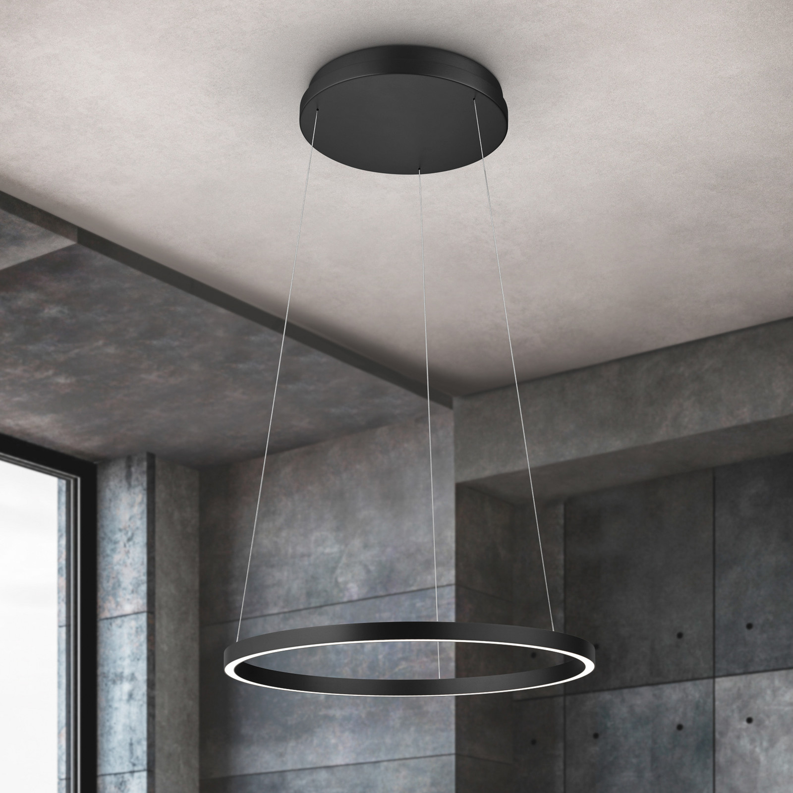 Knapstein Lampă susp. LED Lisa-60 CCT dimabilă negru mat - Camera de zi / sufragerie - modern - Metal