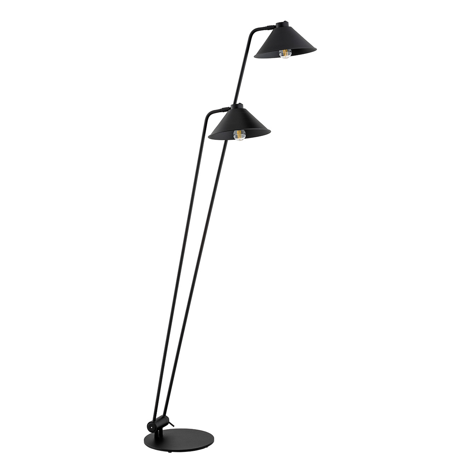 Gabian floor lamp, 2-bulb, black
