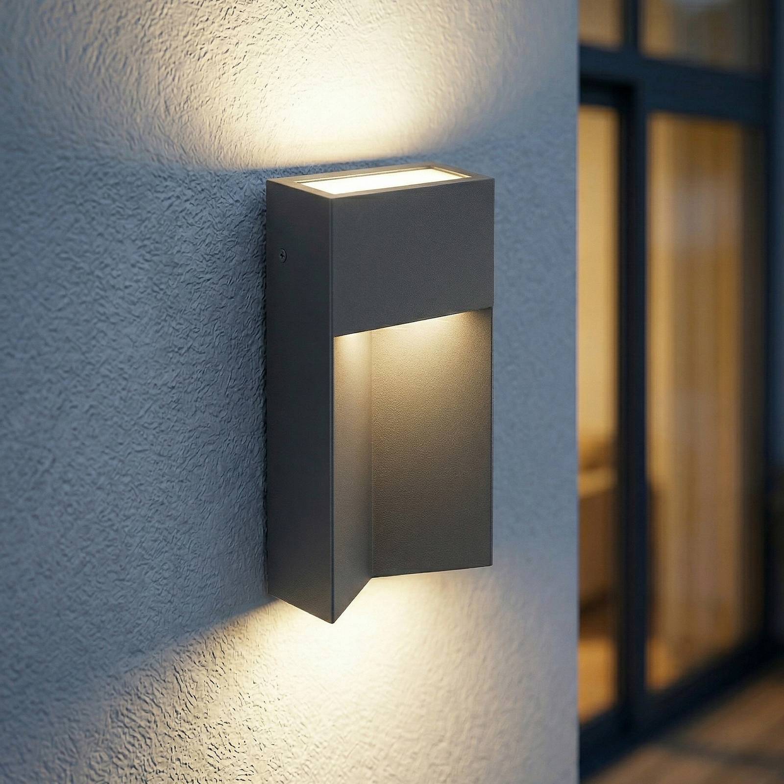 Applique d'extérieur LED Lucande Kaholo, noir mat, CCT, IP44