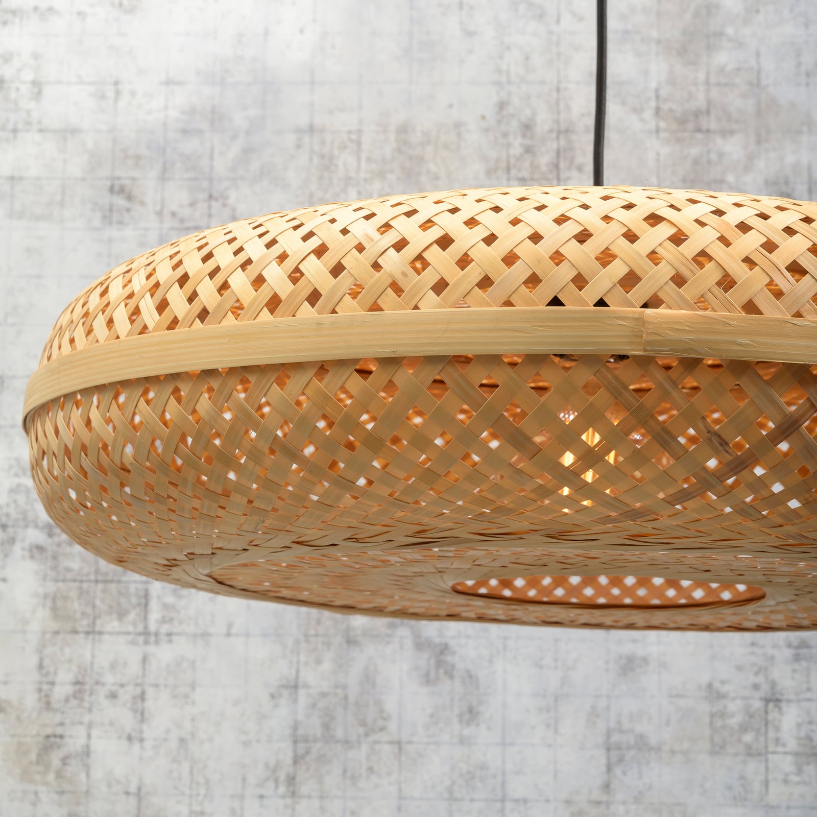 GOOD & MOJO Candeeiro suspenso Palawan, natural, Ø 60 cm, bambu, E27 GOOD & MOJO Candeeiro suspenso Palawan, natural, Ø 60 cm, bambu, E27