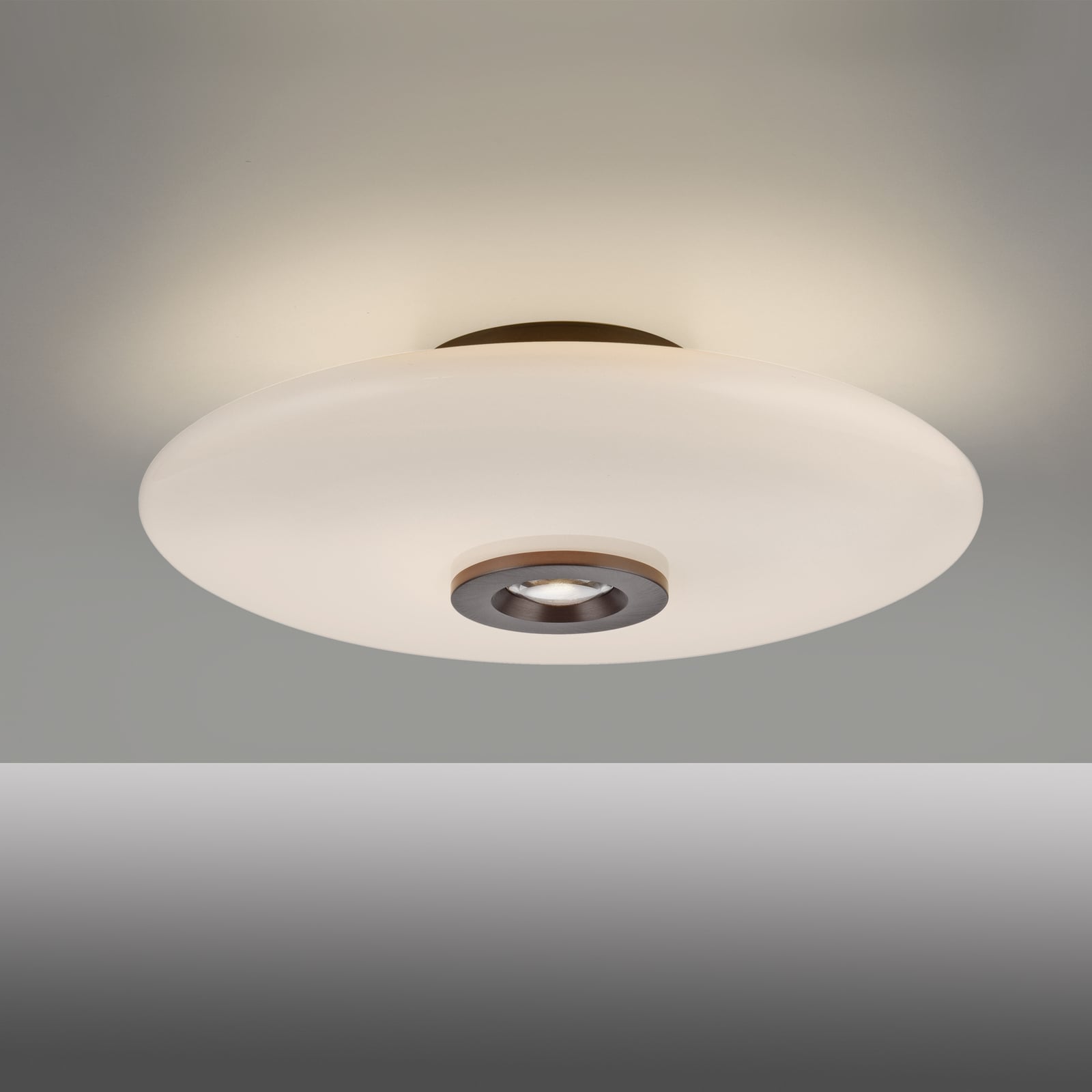 Vitrum LED-Deckenlampe, braun/opal, Glas/Alu, Ø 45cm - PURE Vitrum LED-Deckenlampe, braun/opal, Glas/Alu, Ø 45cm - PURE