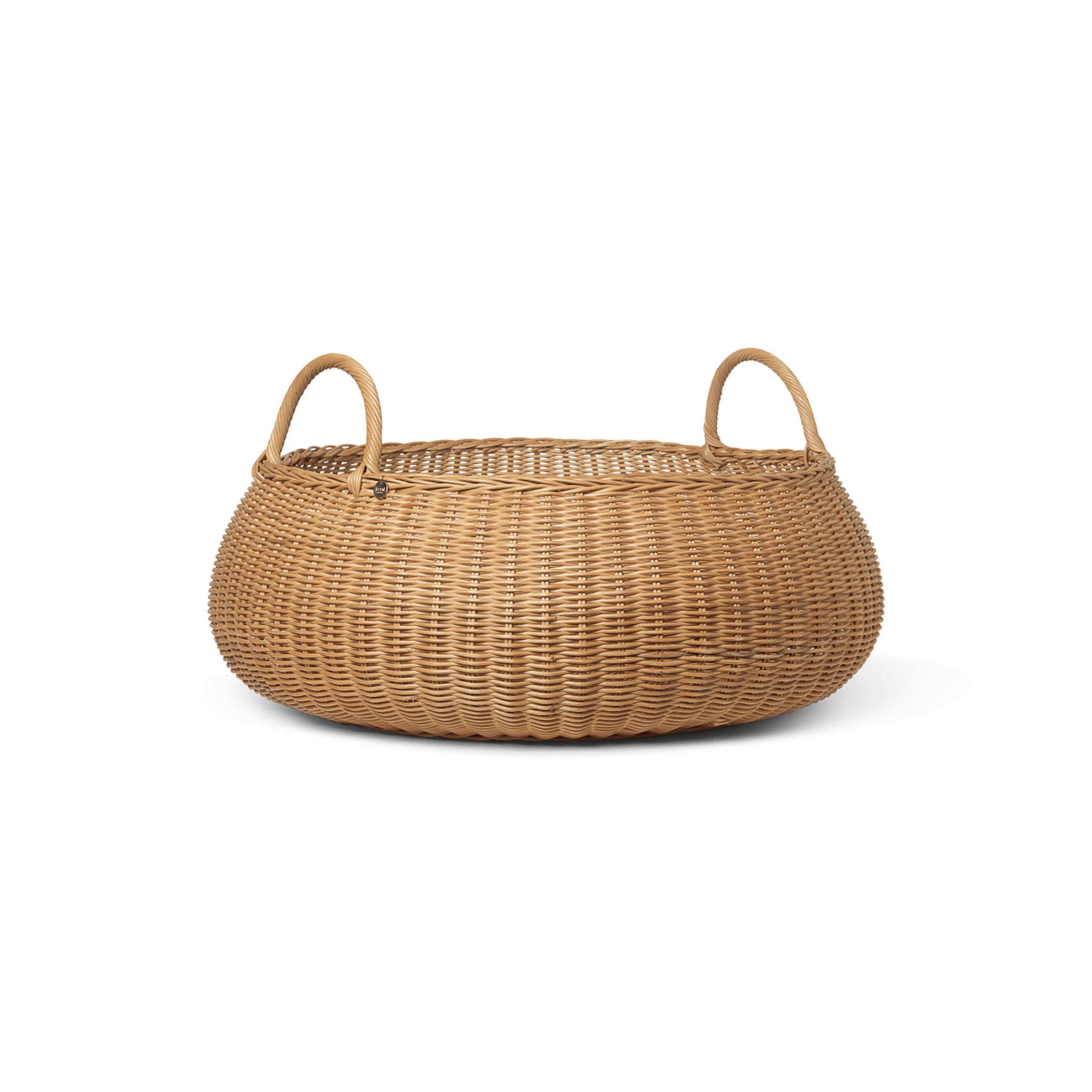 ferm LIVING Flettet lav kurv, Ø 60 cm, højde 32 cm, rattan