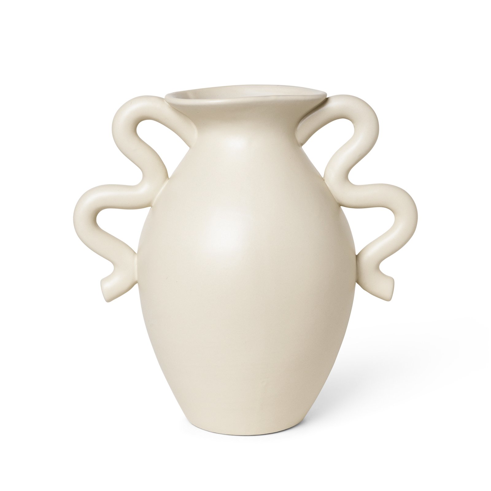 ferm LIVING Verso Table vase, beige, height 27 cm, ceramic