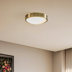 Loftlampe Jaris, buet glas, Ø 26 cm, patina