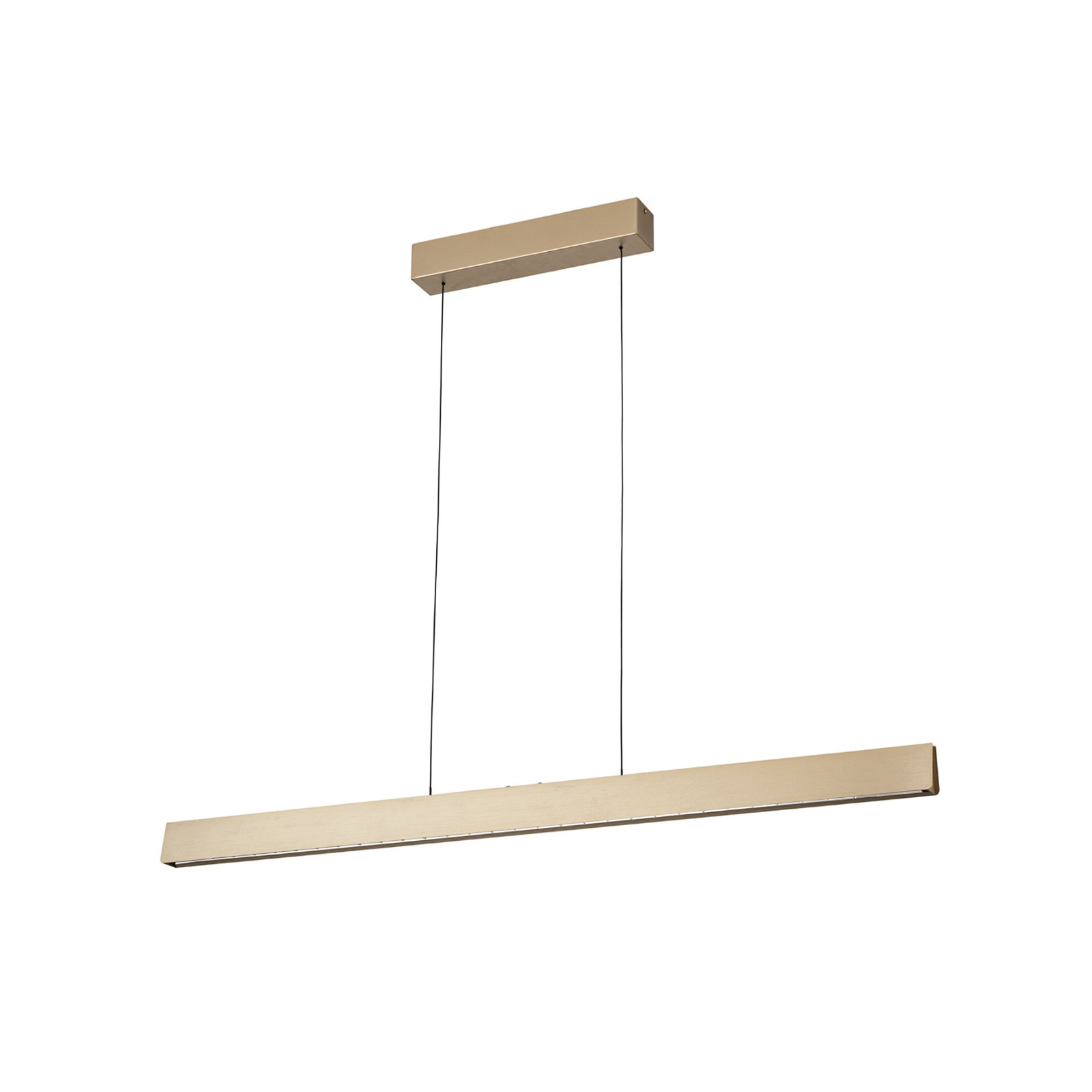 LED hanging light Tara, gold-coloured, length 120 cm, aluminium/steel