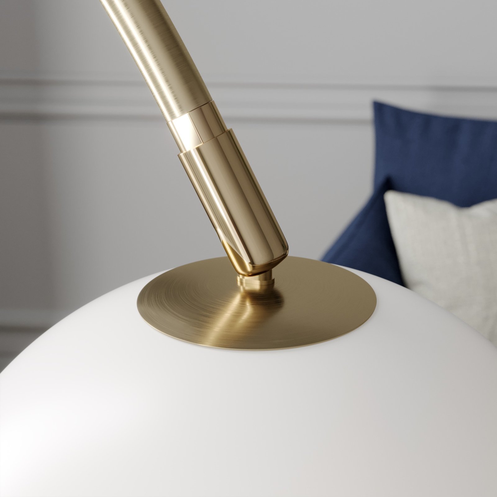 Cynthia Floor Lamp Opal/Brass - Lindby