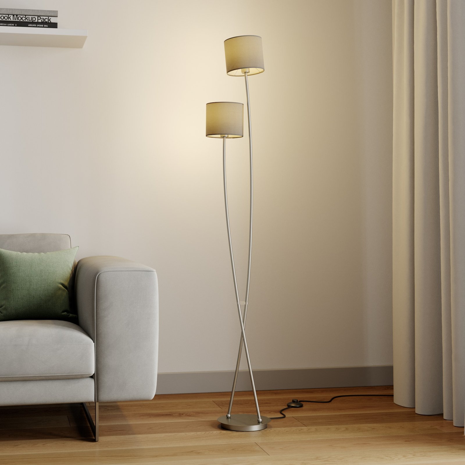 Juljana 2 Floor Lamp Taupe - Lucande