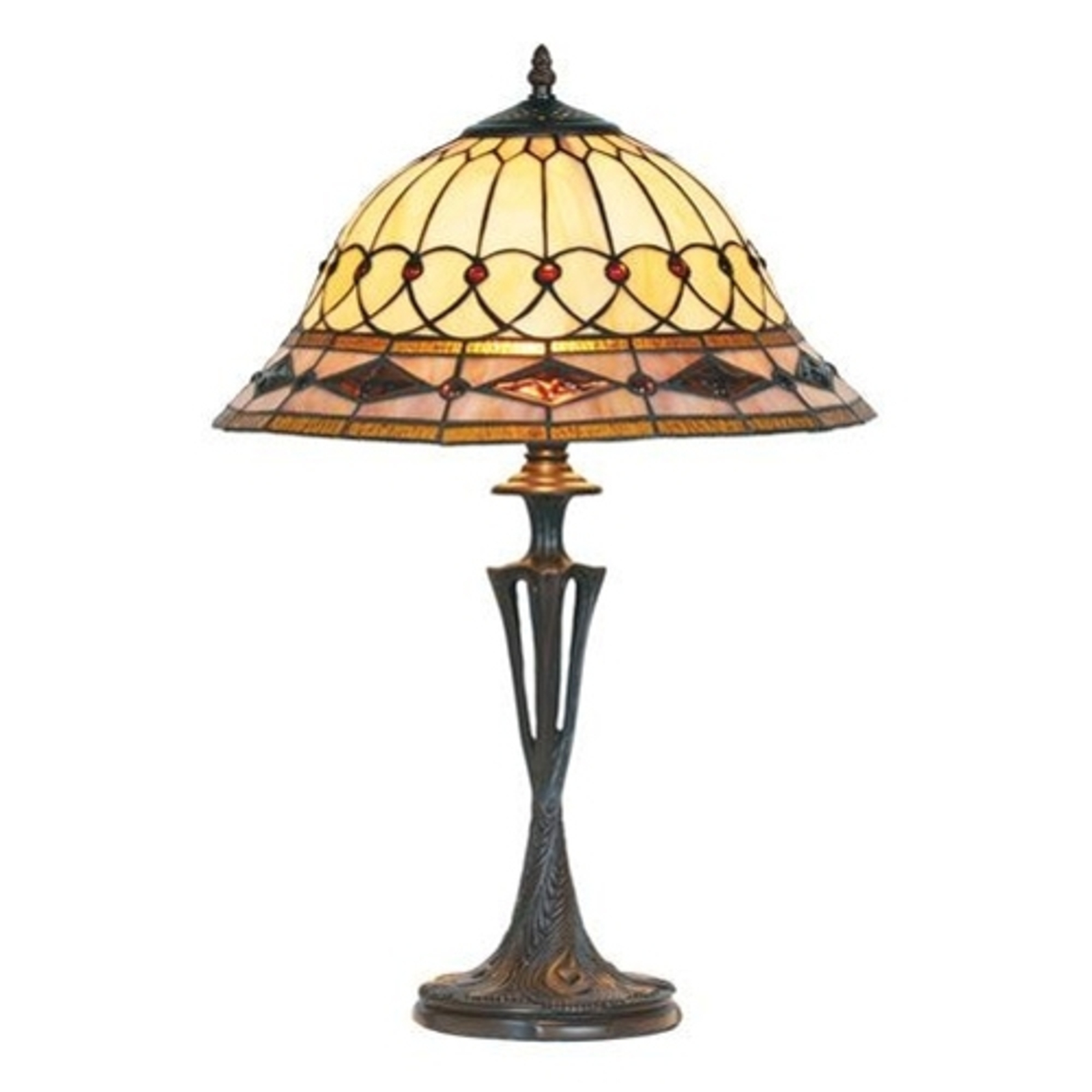 Lámpara de mesa Kassandra estilo Tiffany, 59 cm