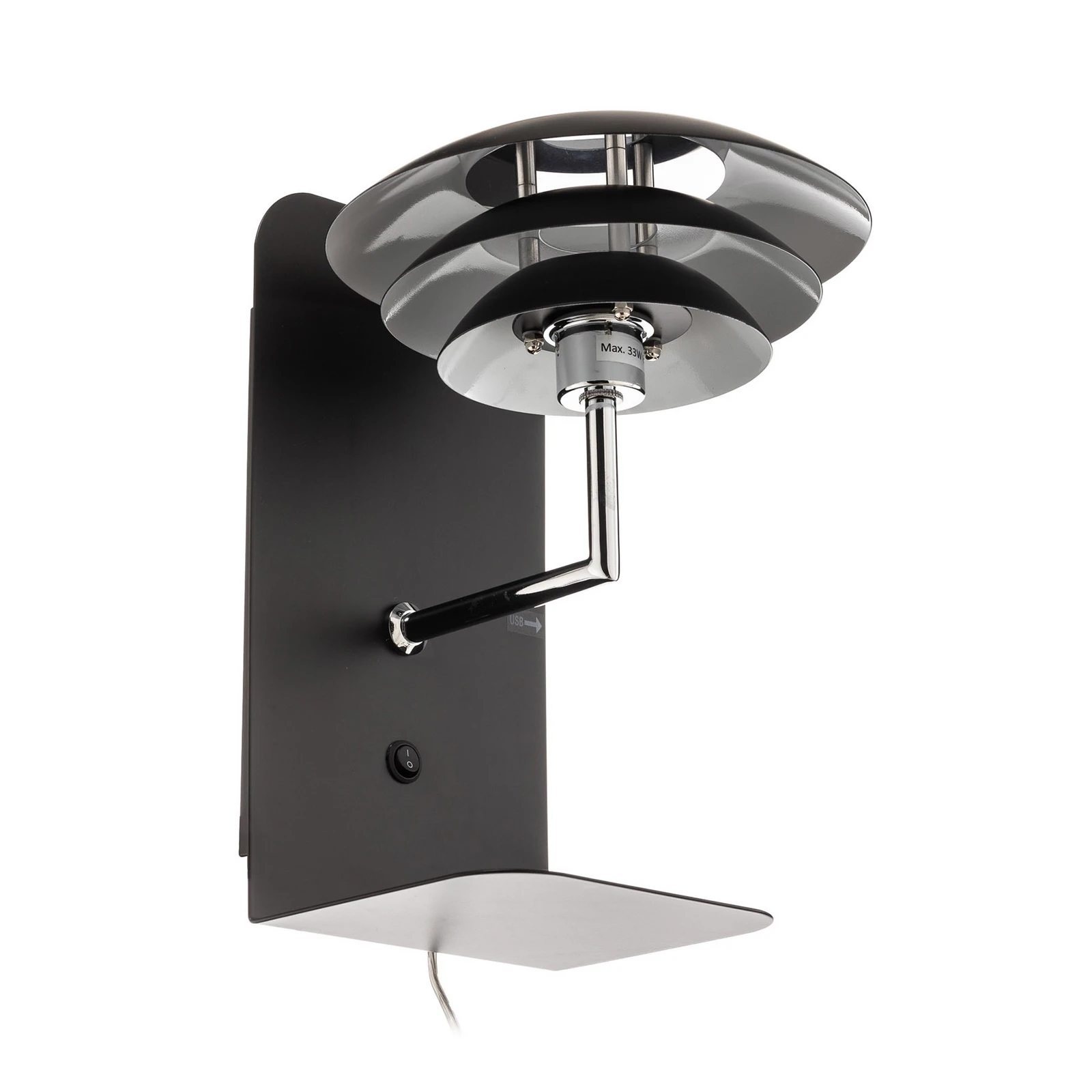 Dyberg Larsen DL20 USB Shelf aplique, negro