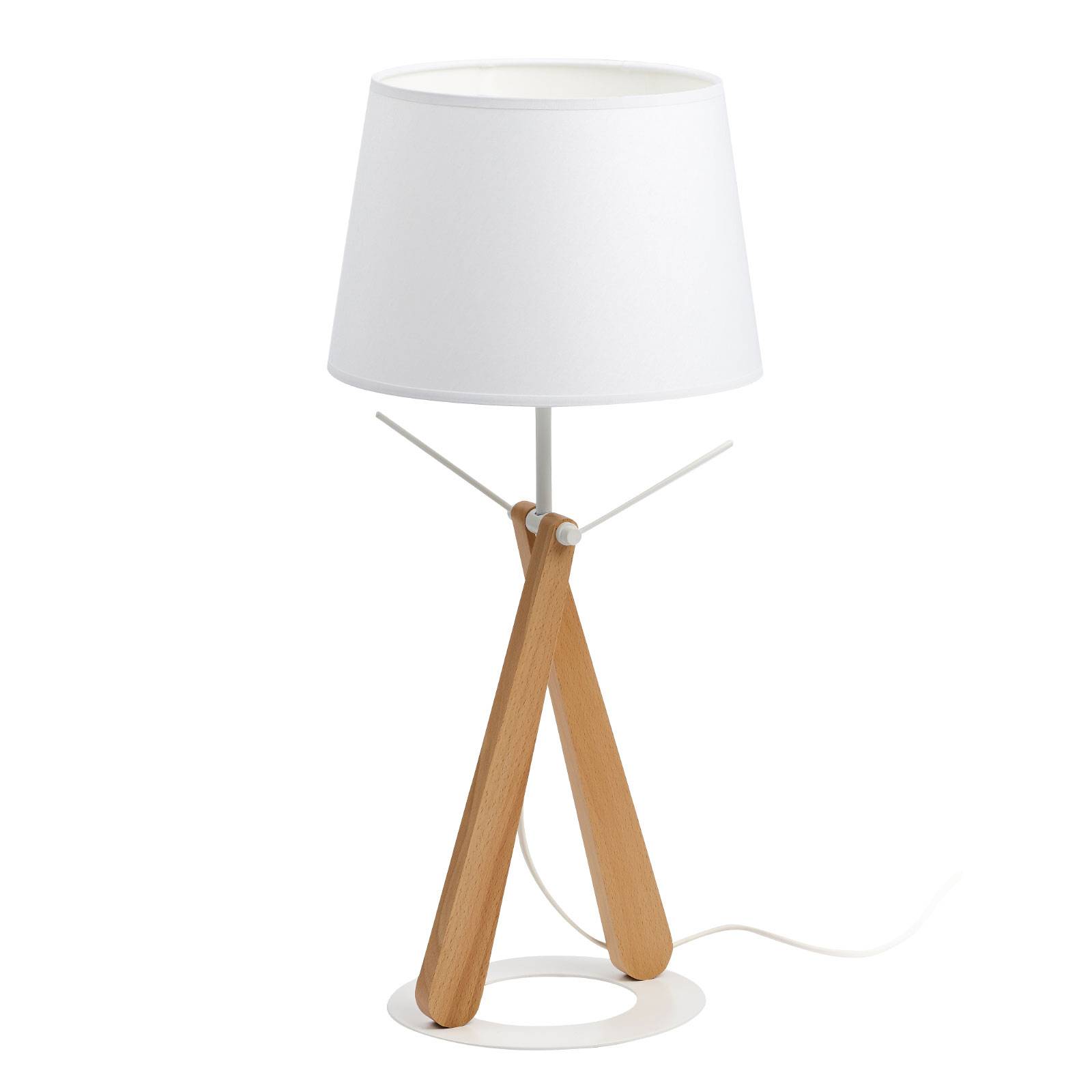 Lampe ZAZOU LT Blanc - Naturholz und Sperrholz