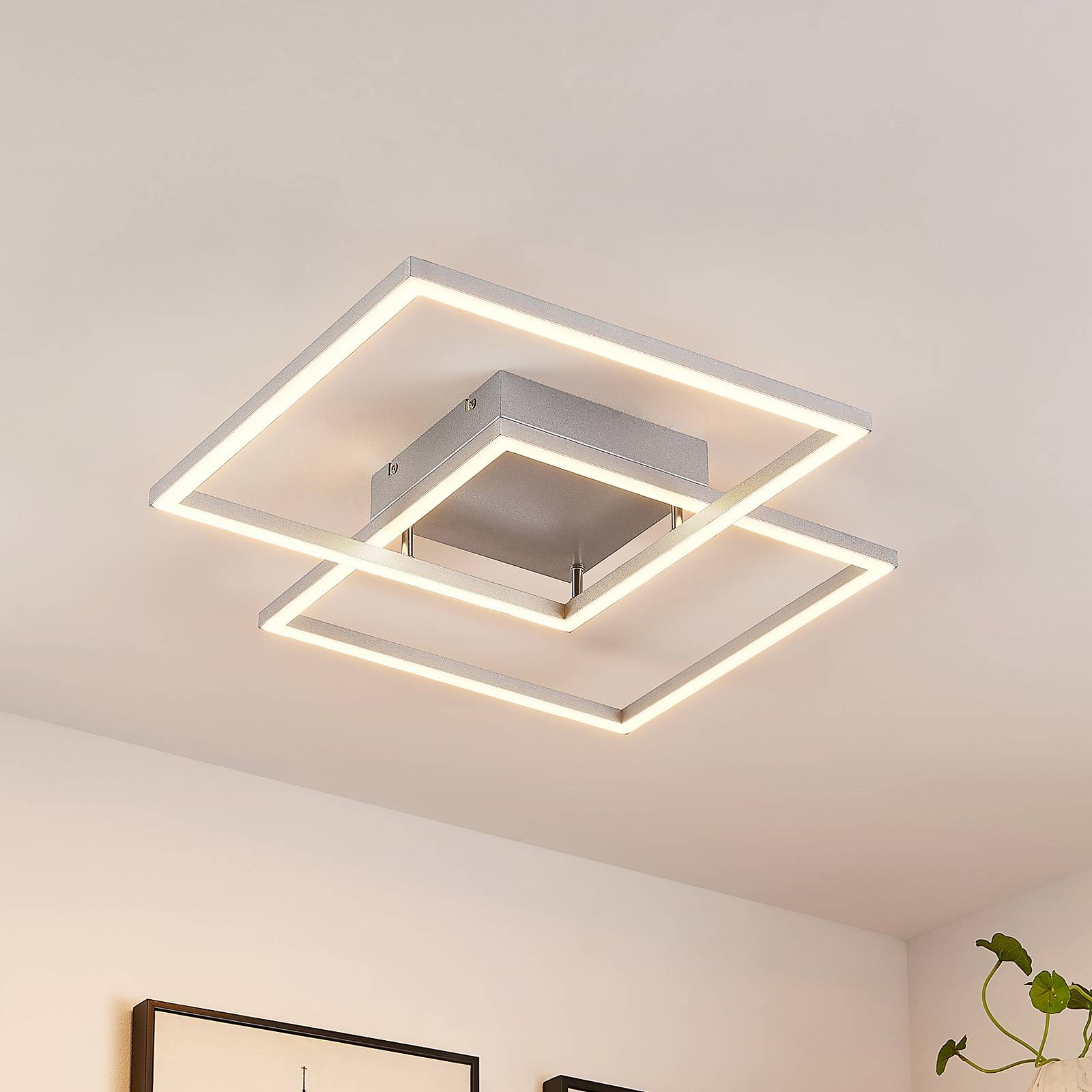 Lucande Muir LED ceiling lamp, squares, CCT | Lights.co.uk