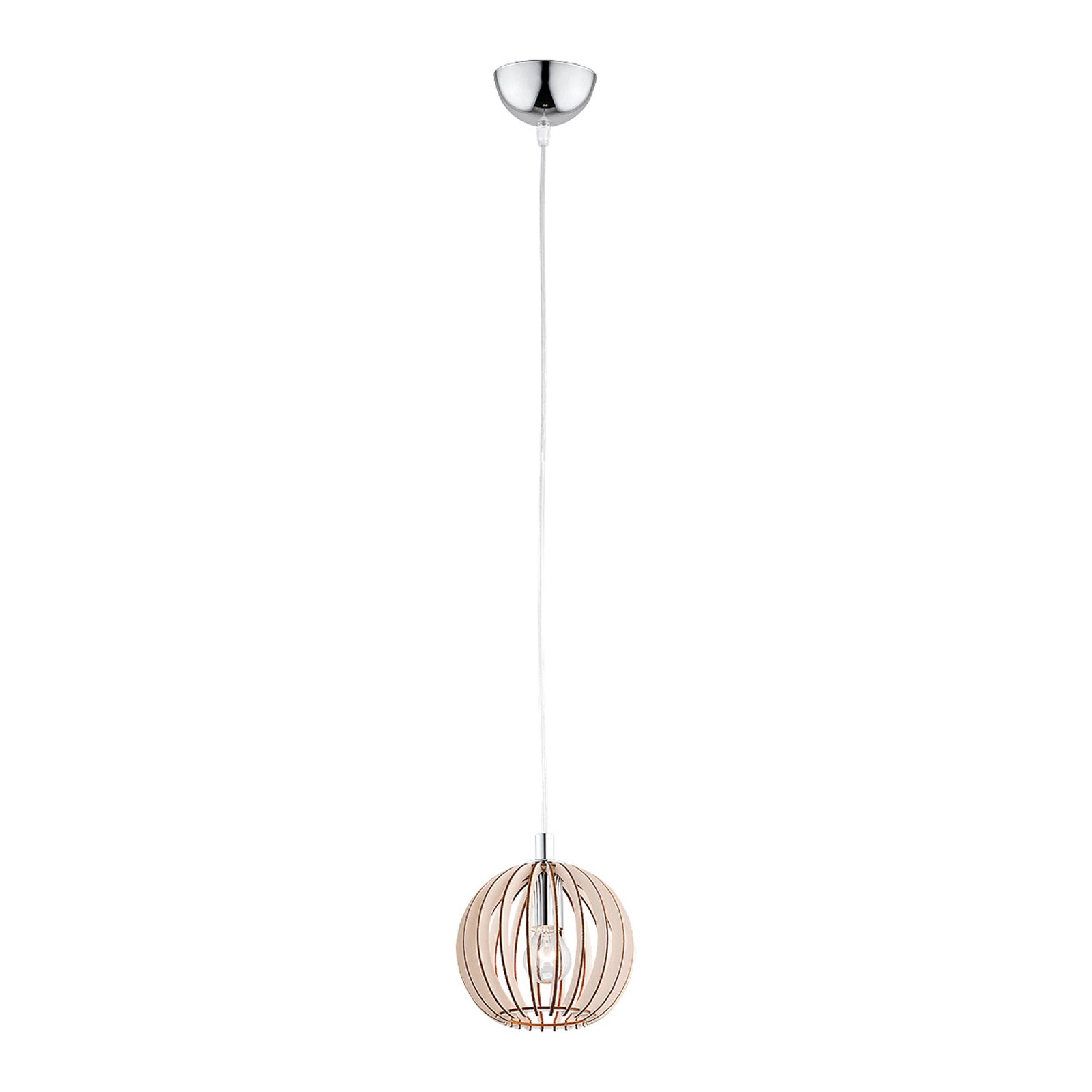 Hängeleuchte Paz aus Holzlamellen, Kugel, Ø 17cm