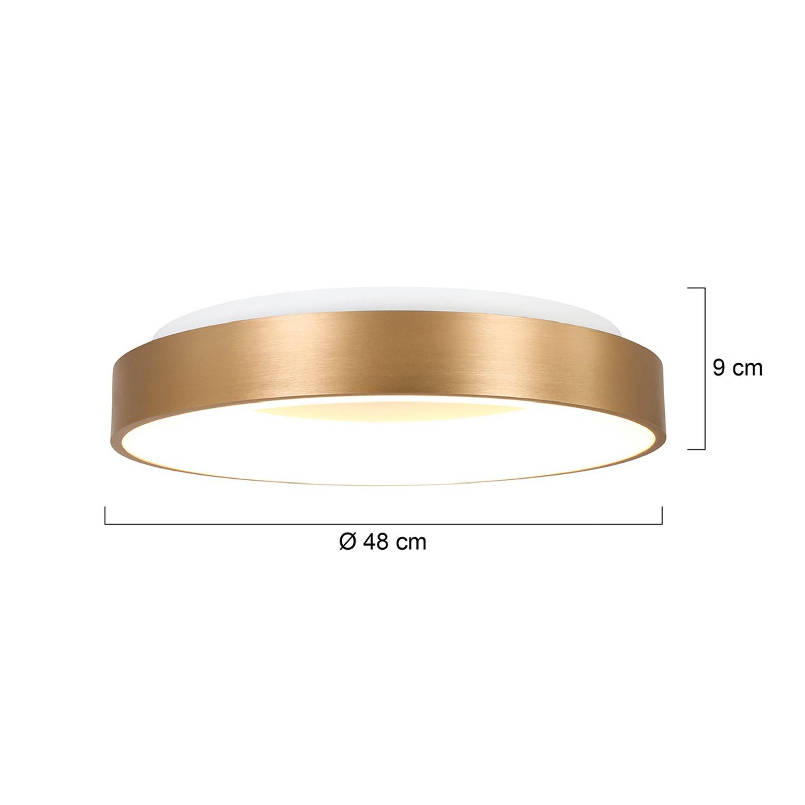 LED-taklampe Ringlede 2 700 K Ø 48 cm i gull