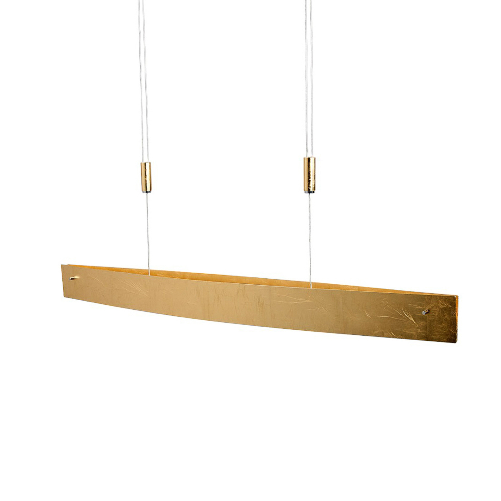 Quitani LED-pendellampe Malu, gull, lengde 100 cm