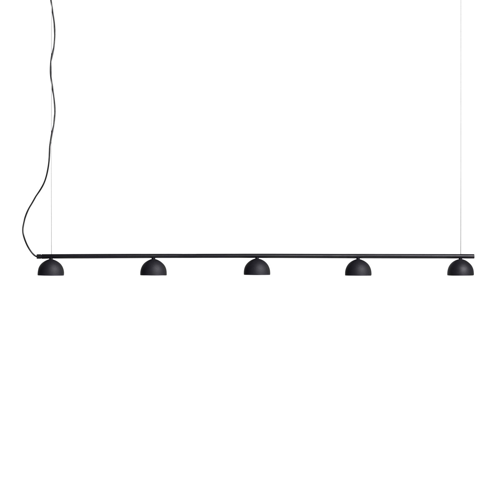 Northern Blush LED-hengelampe, 5 lyskilder, svart