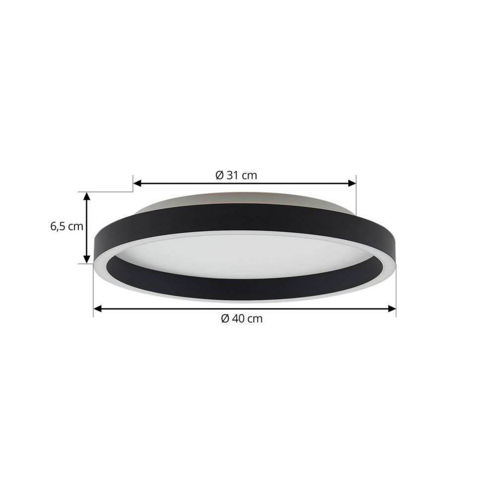 Rotundo LED Plafond Dim. Svart - Lucande