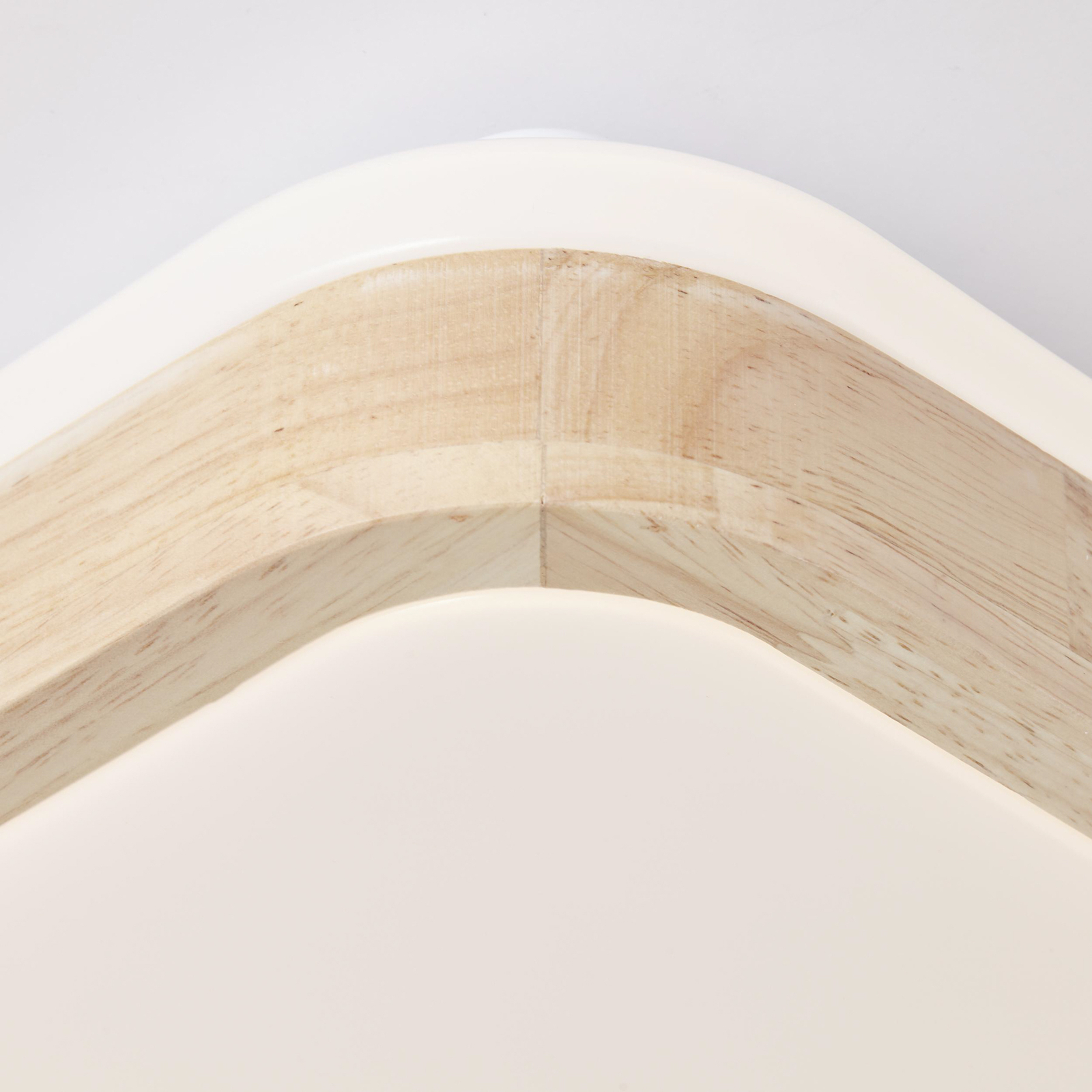 Plafonnier LED Tumeo, longueur 40 cm, bois clair, métal/bois