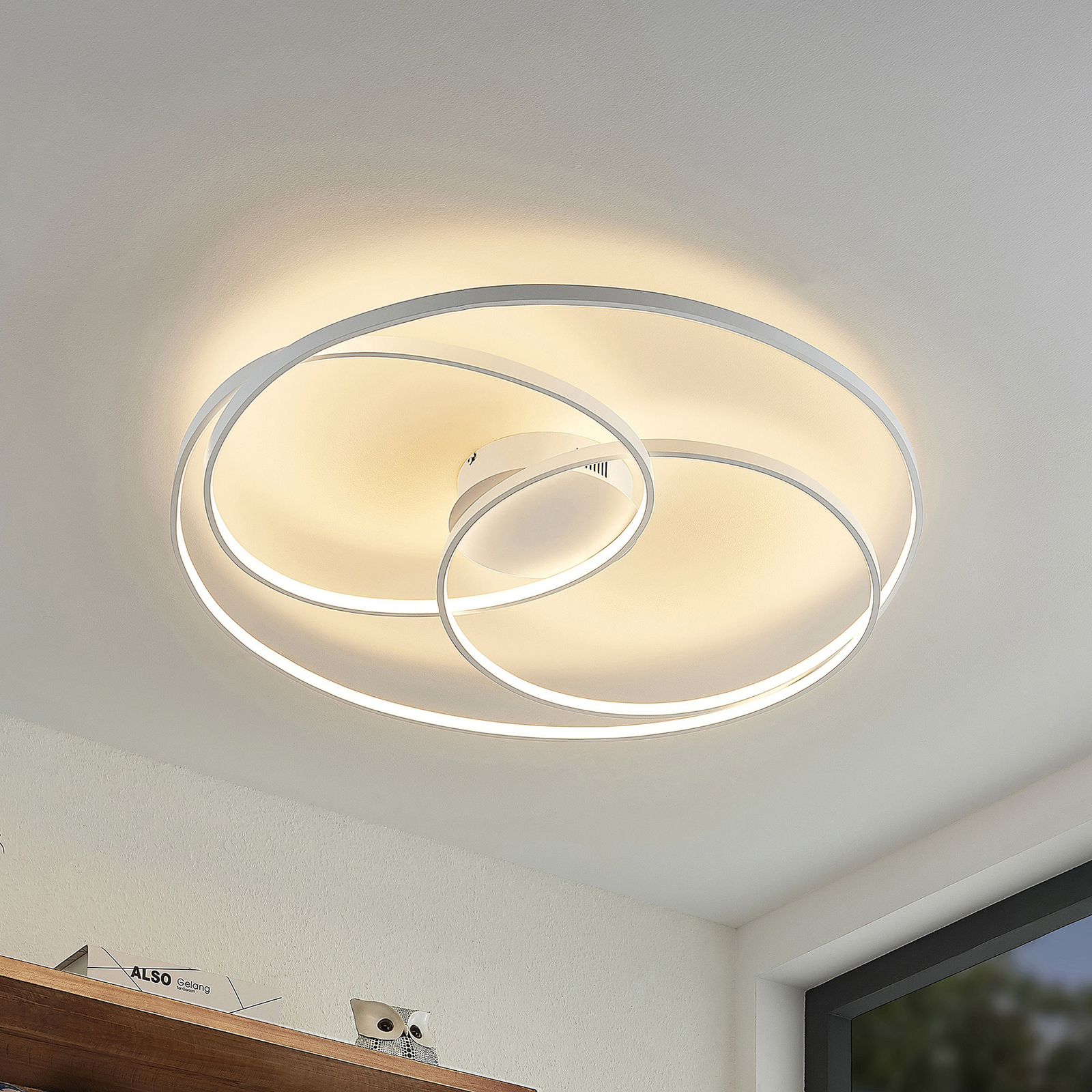 Lindby Kateryna plafón LED blanco Ø 80 cm