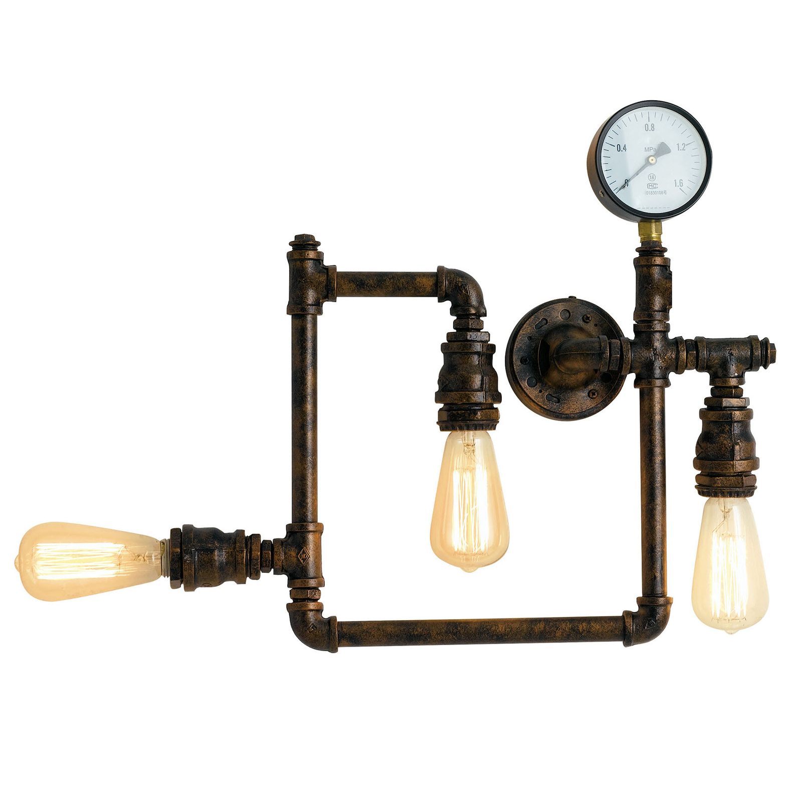 Amarcord wall light, rusty brown, 3-bulb