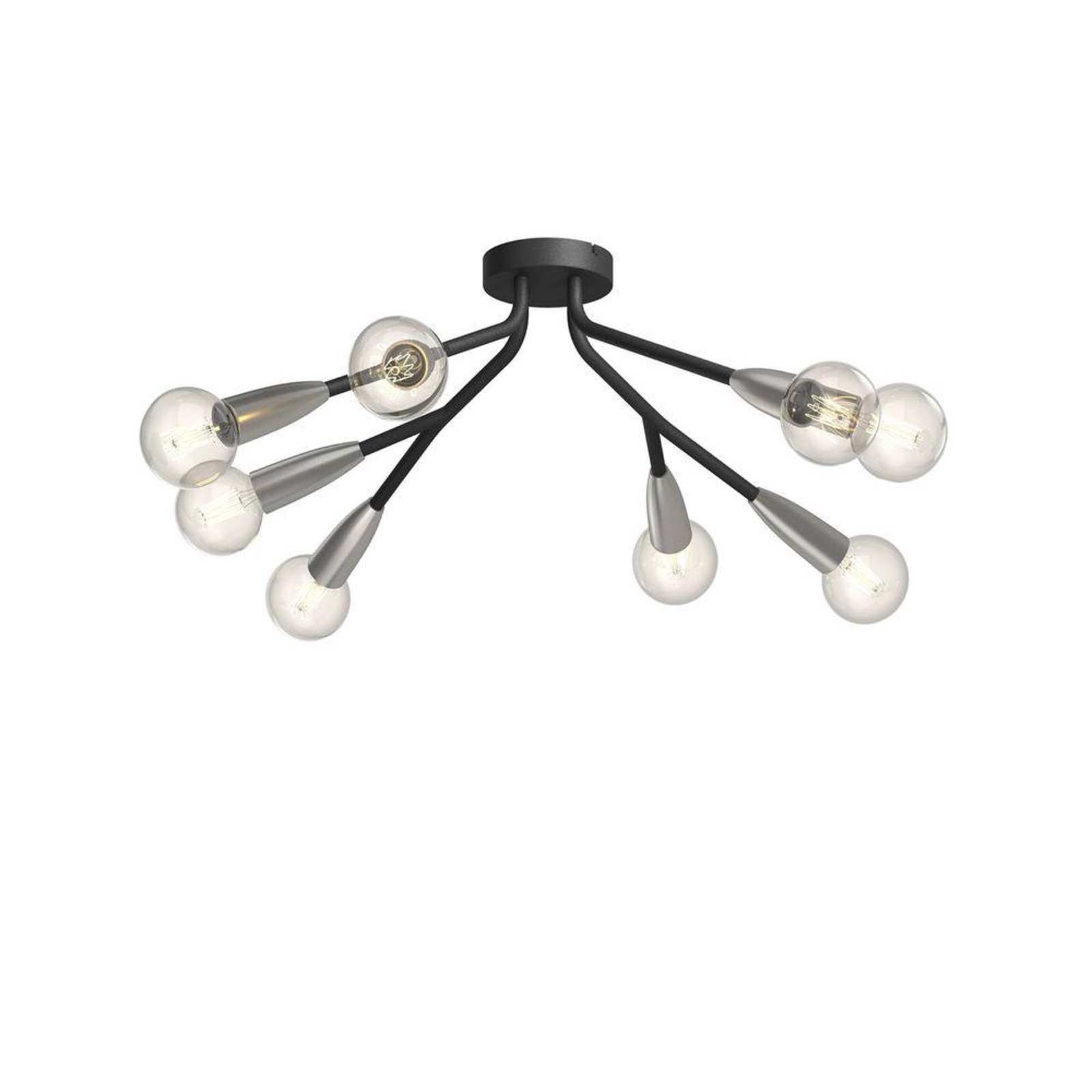 Carlea 8 Ceiling Lamp Black/Nickel - Lucande