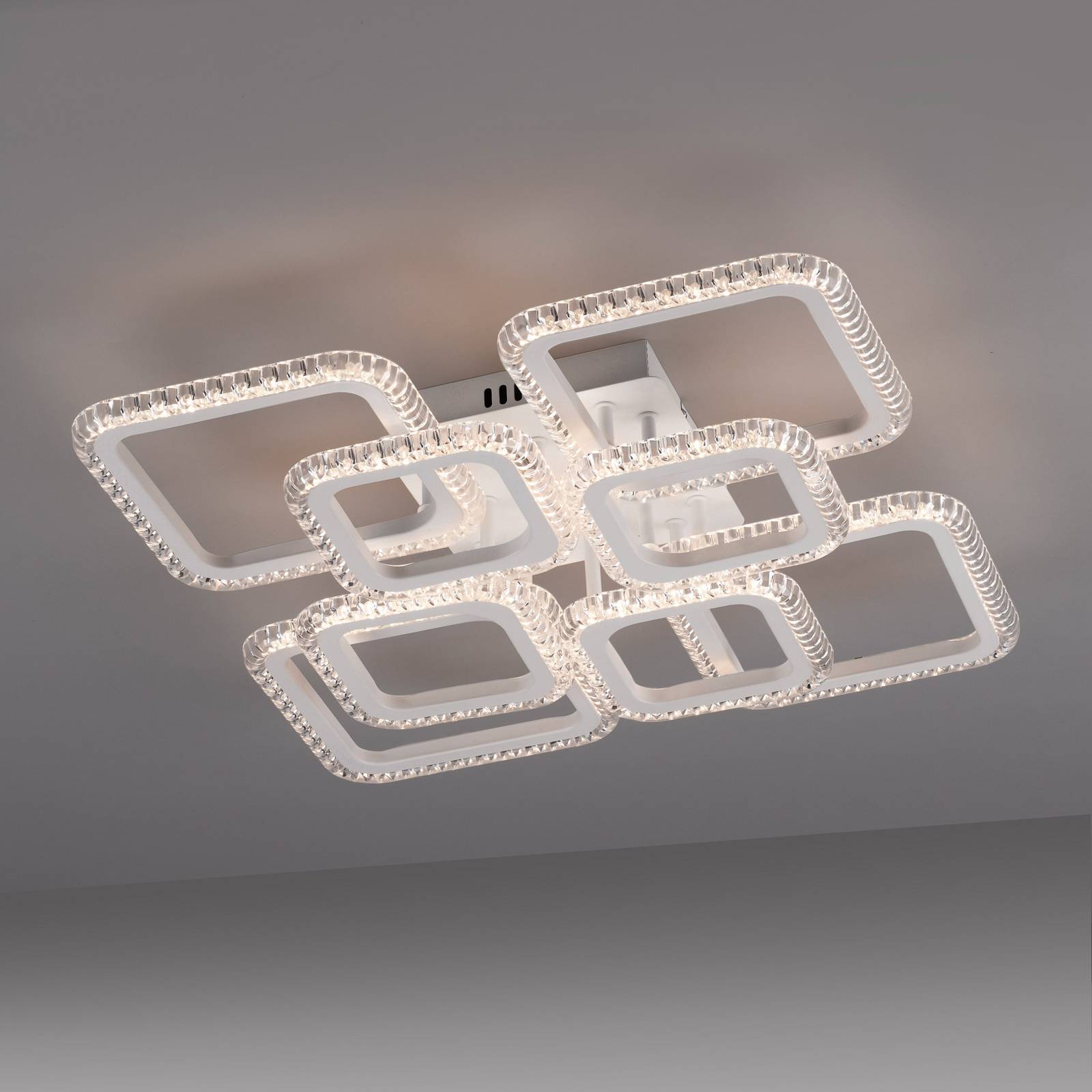 Lampa sufitowa LED Crystallo, kątowa, biała, żelazna, 3 000 K