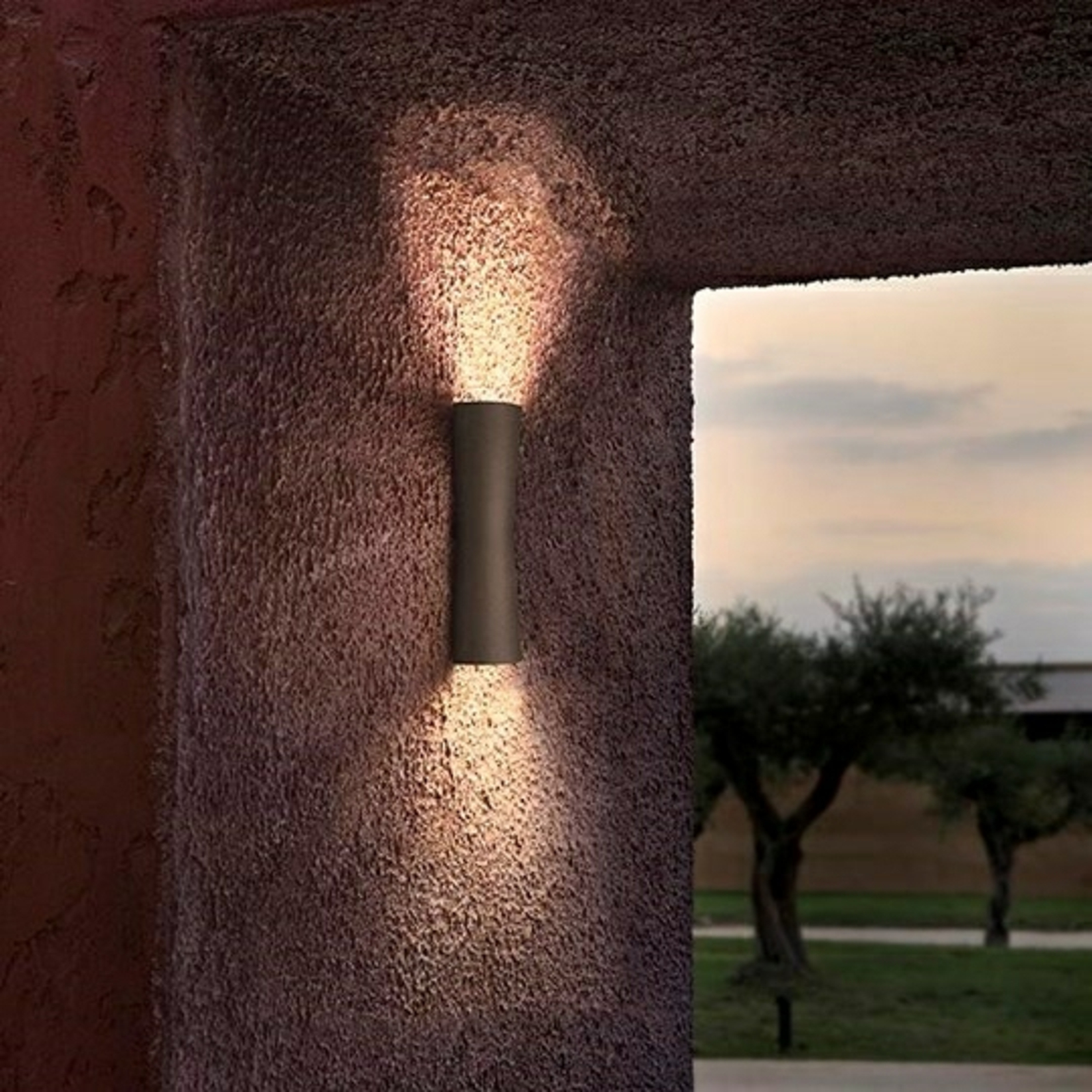 Clessidra 40°+40° Outdoor Wall Lamp Dark Brown - Flos