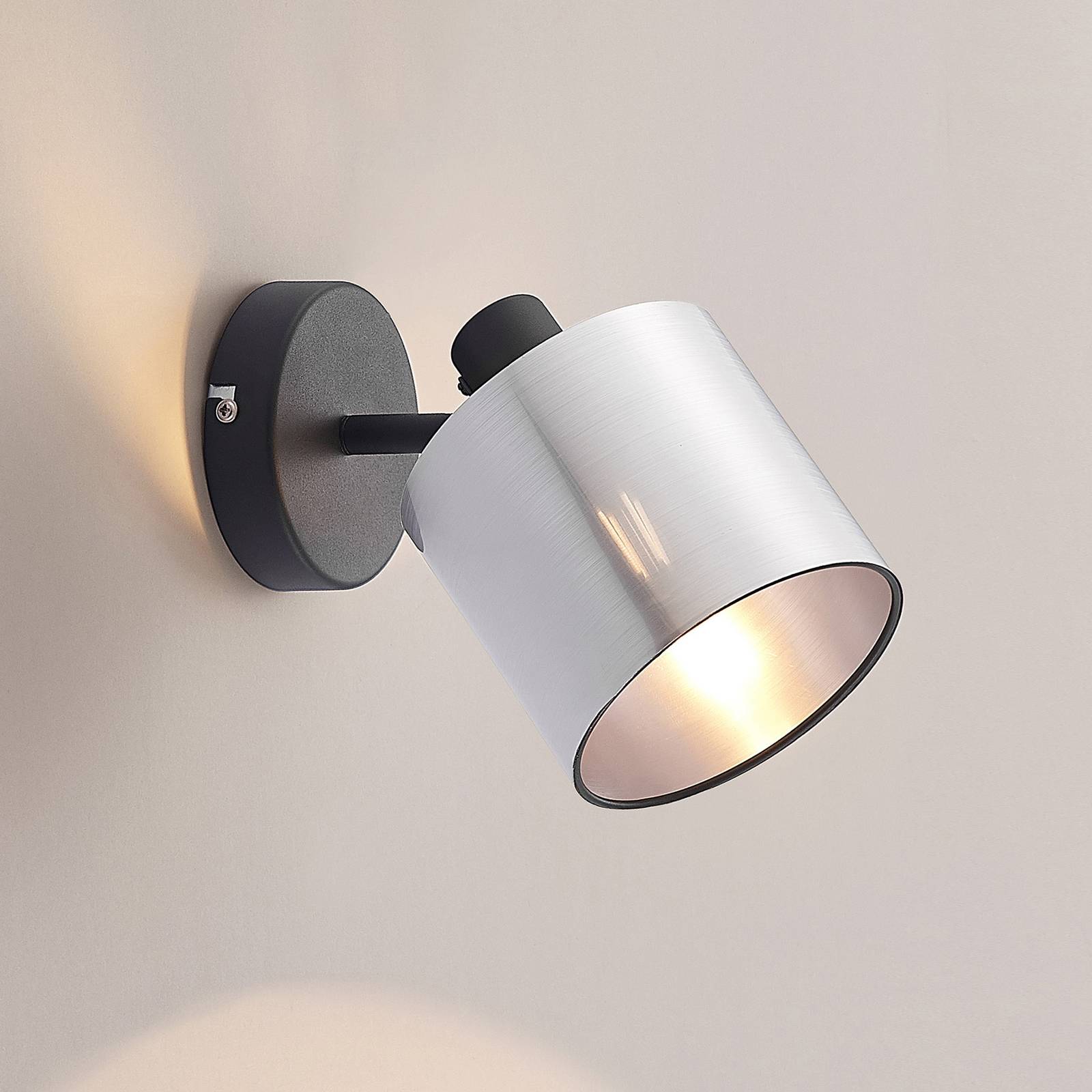 Lindby Joudy lampa ścienna, cylinder, aluminium