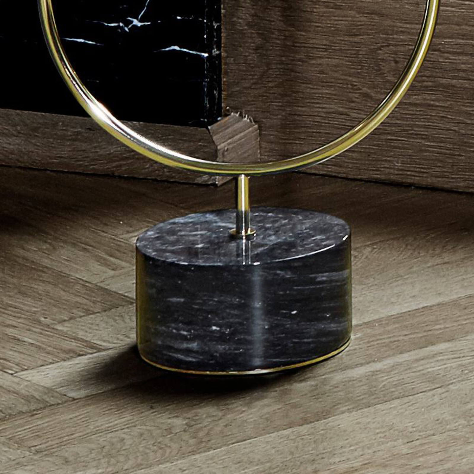 AYTM Grasil candle holder, gold/black, width 25 cm, marble