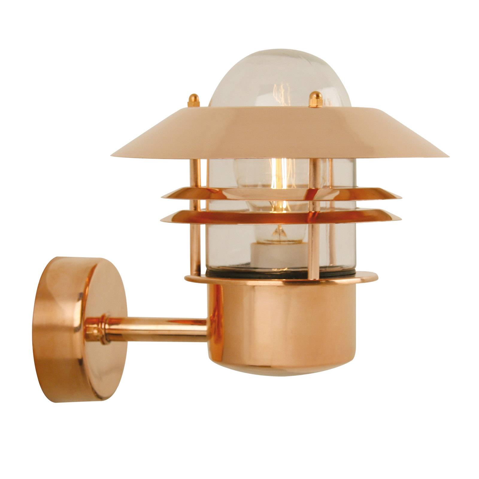 Nordlux Blokhus outdoor wall lamp in copper, Copper, glass, E27, 60 W