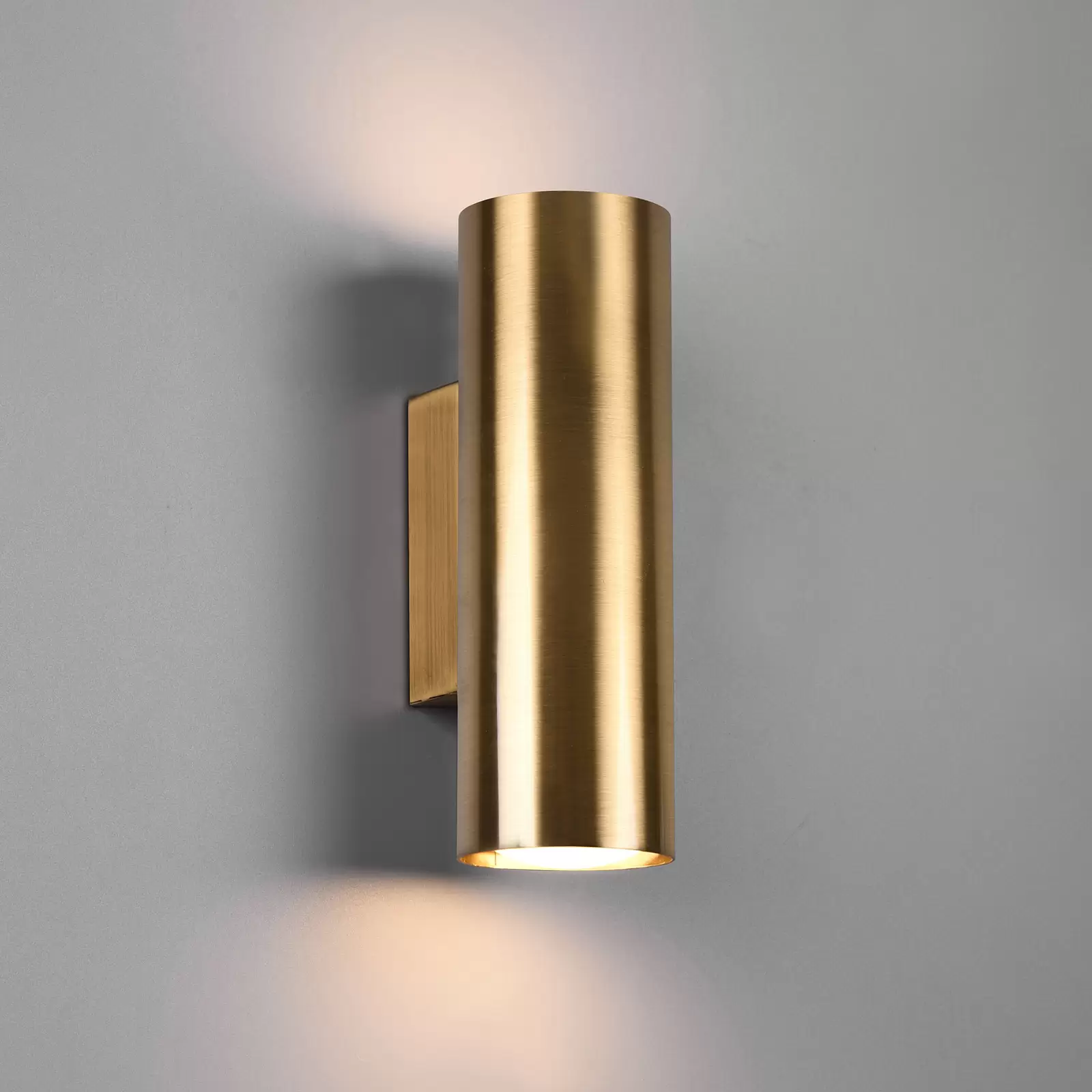 Brass up down wall outlet light