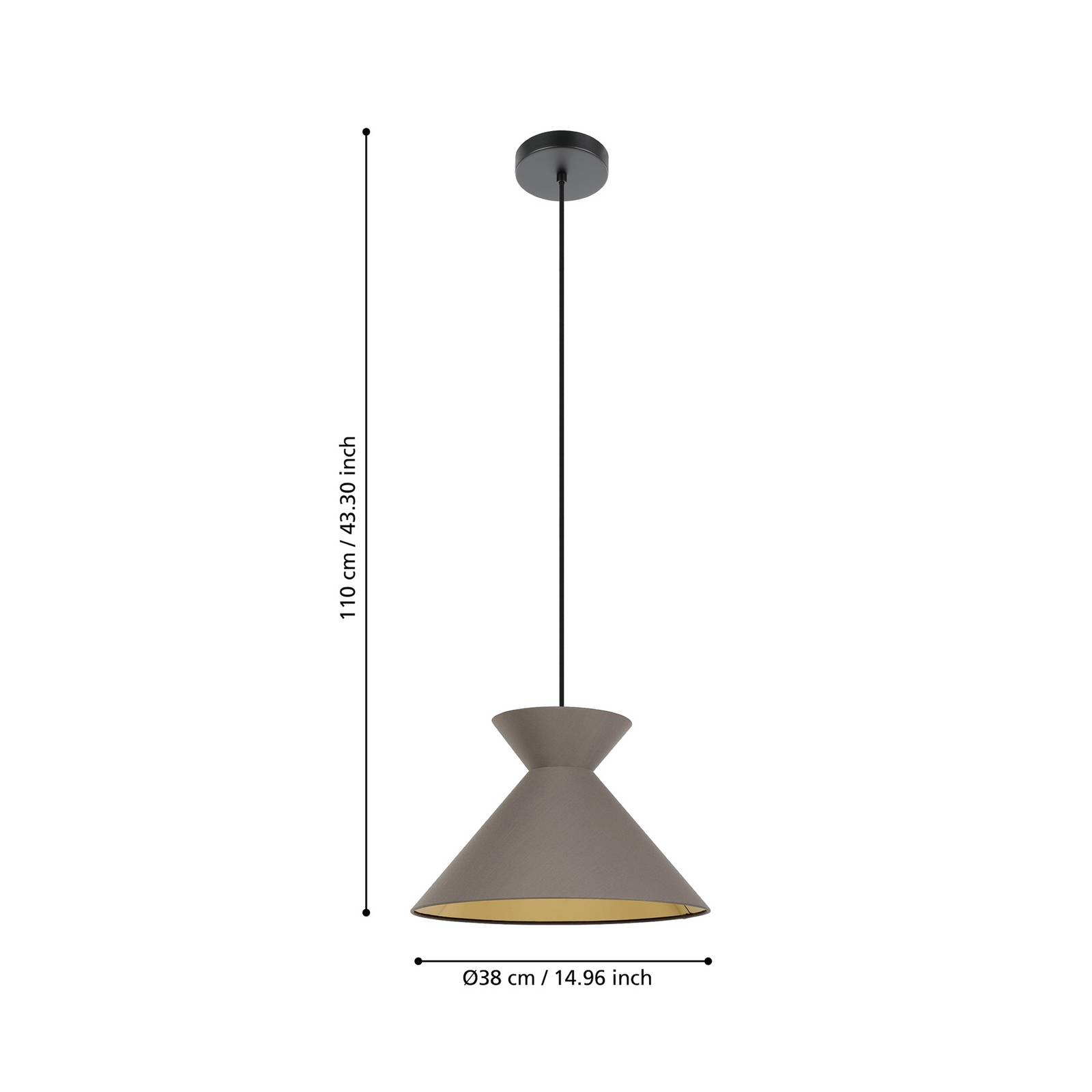  Eglo Eglo Nastasia Pendant Light Cappuccino/brass 1-bulb 