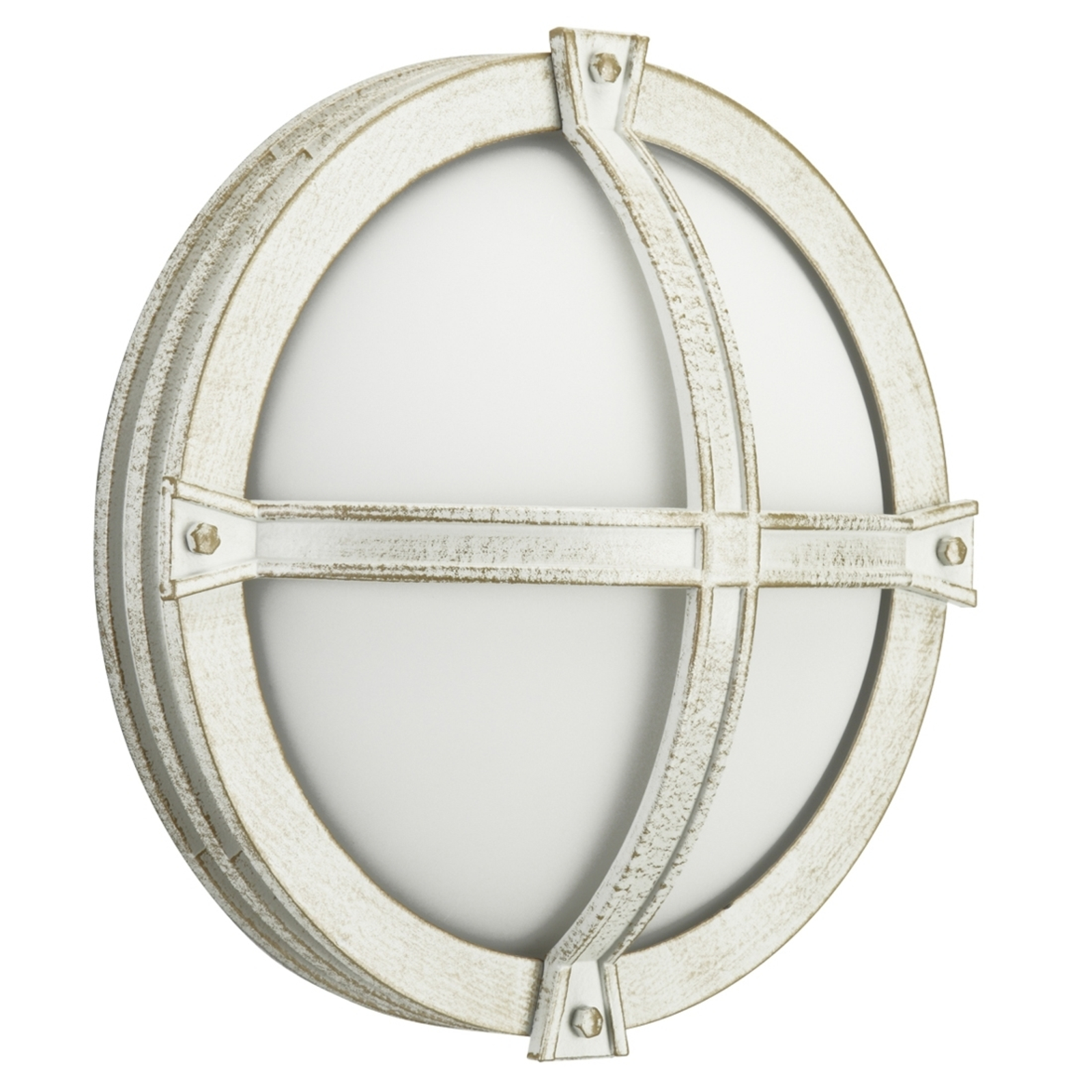 Albert Leuchten Solid Agneß outdoor wall light in white-gold, cast aluminium, opal glass, E27, 75 W, energy efficiency: A++