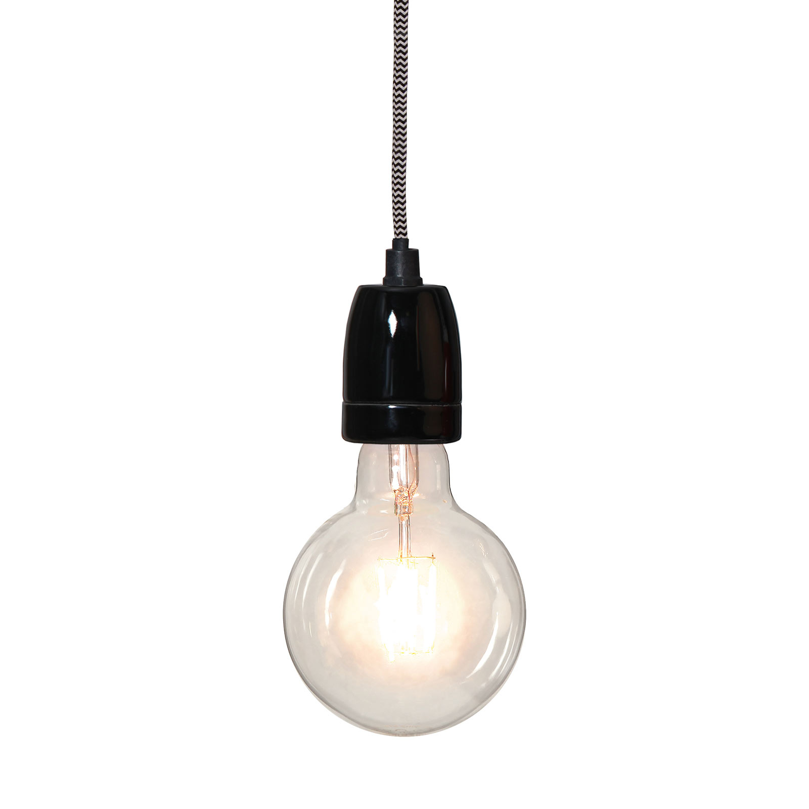 E27-Fassung Glaze mit Kabel, grau