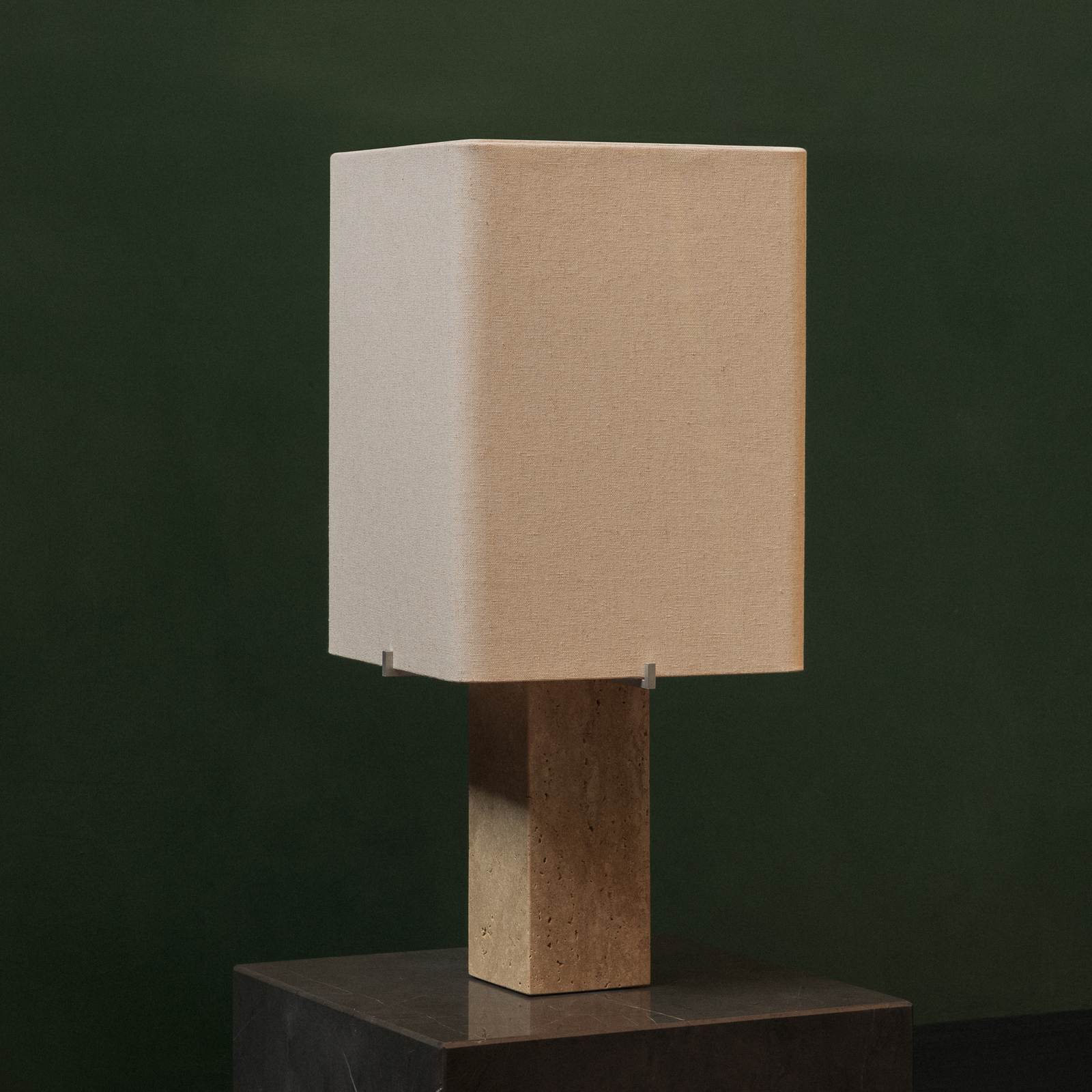 Nonna bordlampe, travertin-/sandfarvet, højde 49 cm, stof