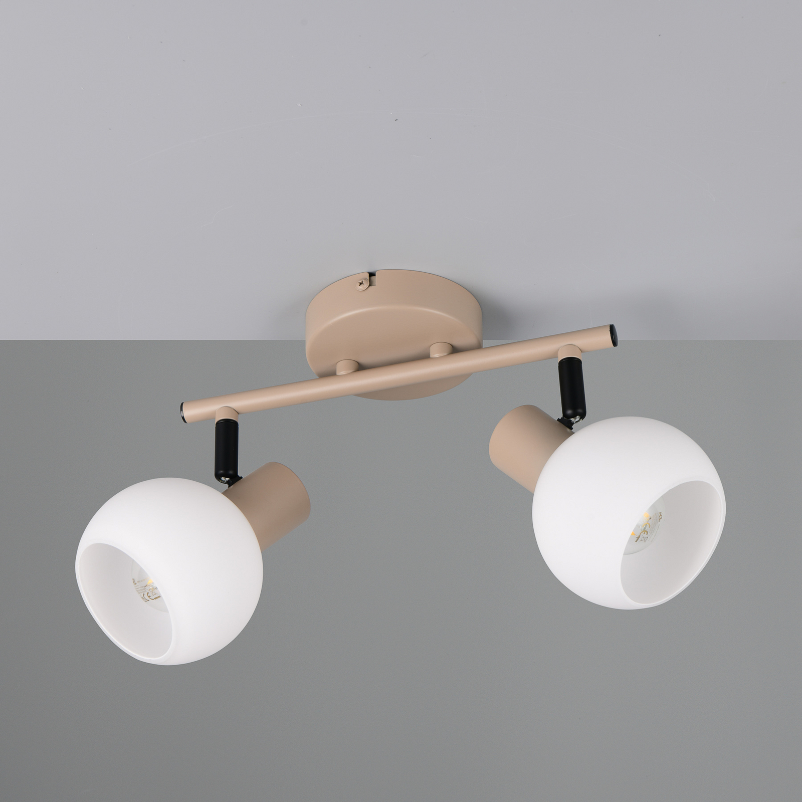 Plafoniera Boba, a 2 luci, beige, E14, metallo Plafoniera Boba, a 2 luci, beige, E14, metallo