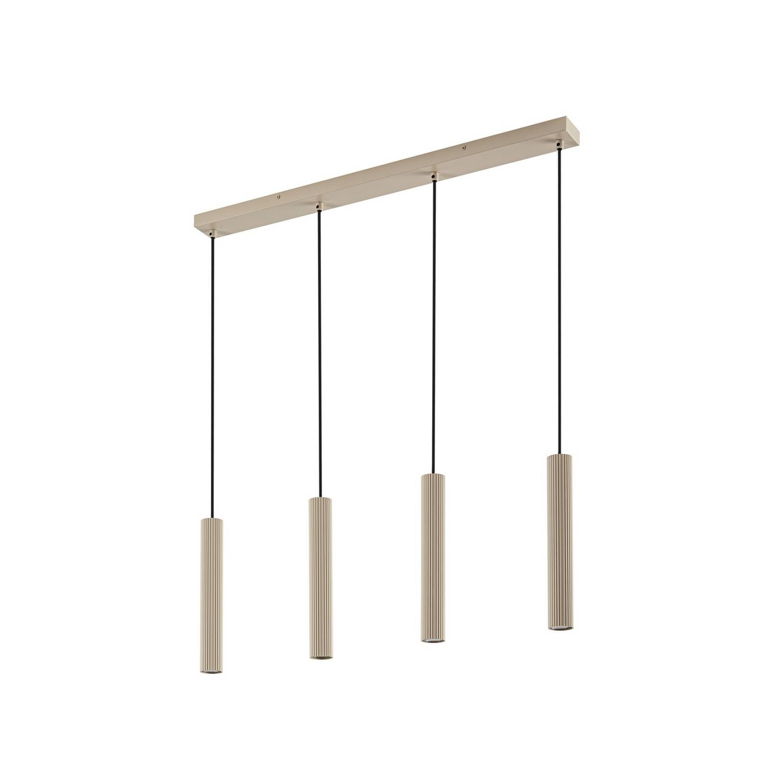 Lindby Hängeleuchte Kardis, 4-flammig, beige, Länge 70 cm