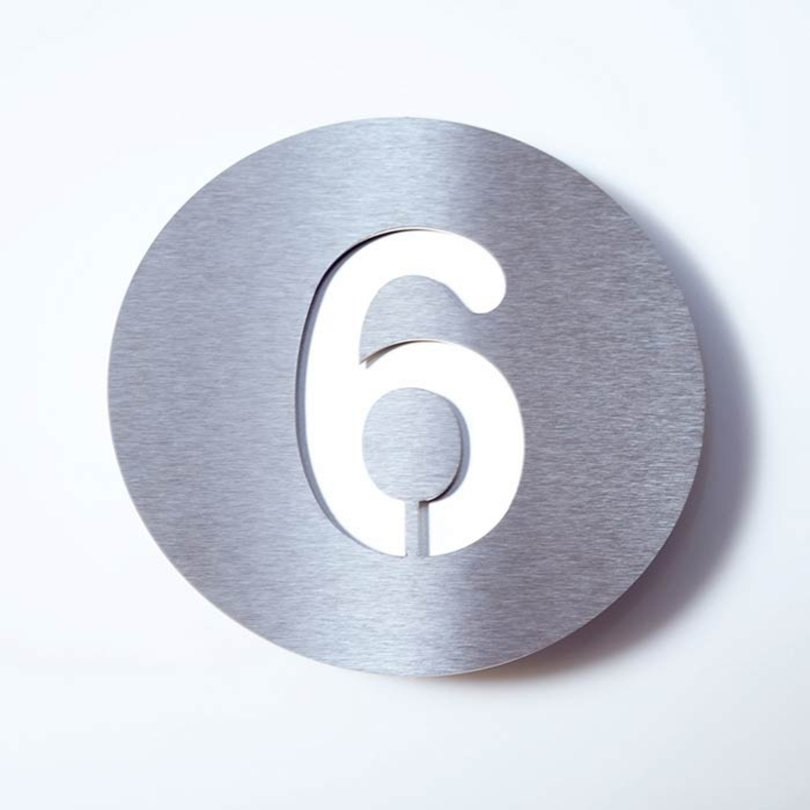 Hausnummer Round aus Edelstahl - 6