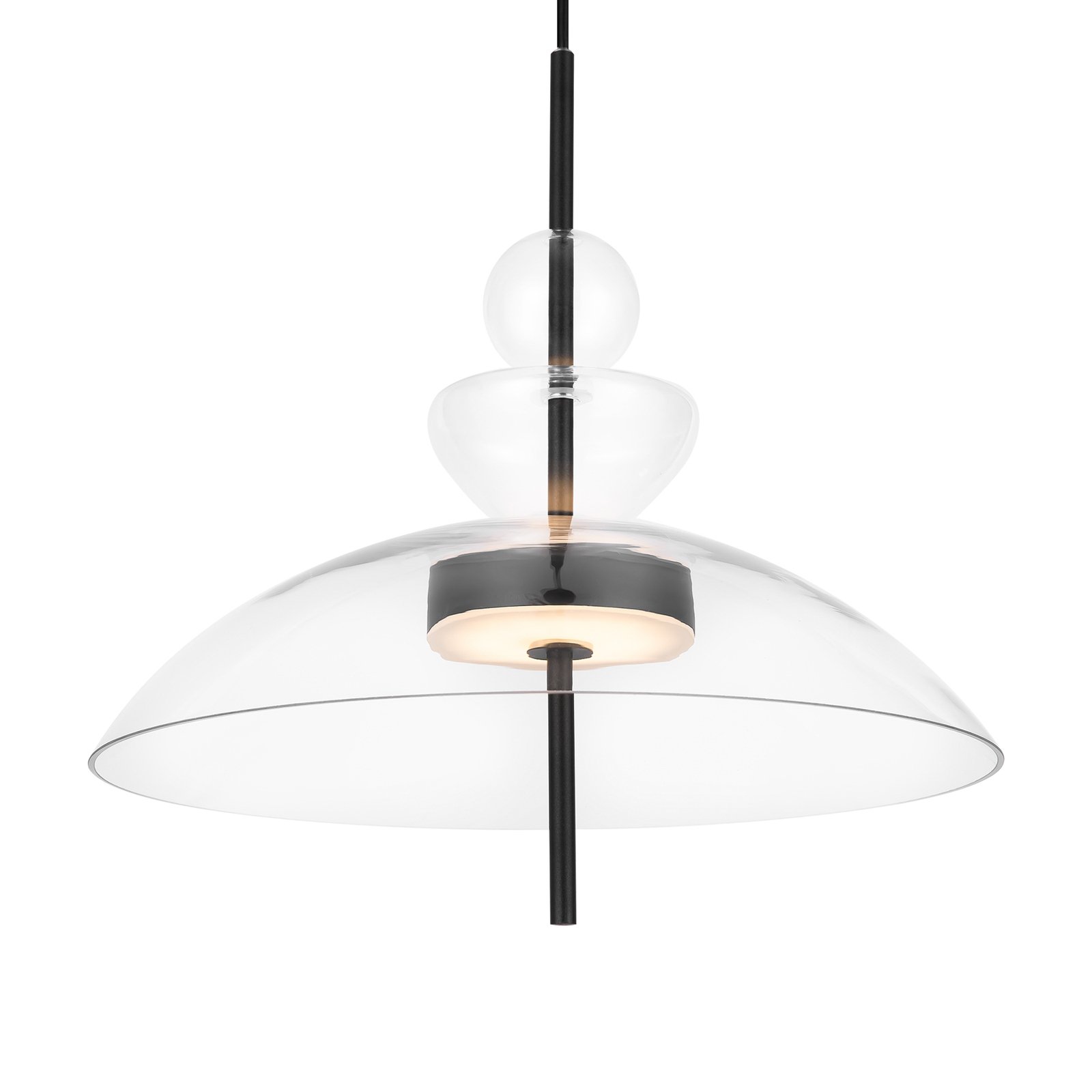 Maytoni LED pendant light Bangkok, Ø 40 cm, clear, glass