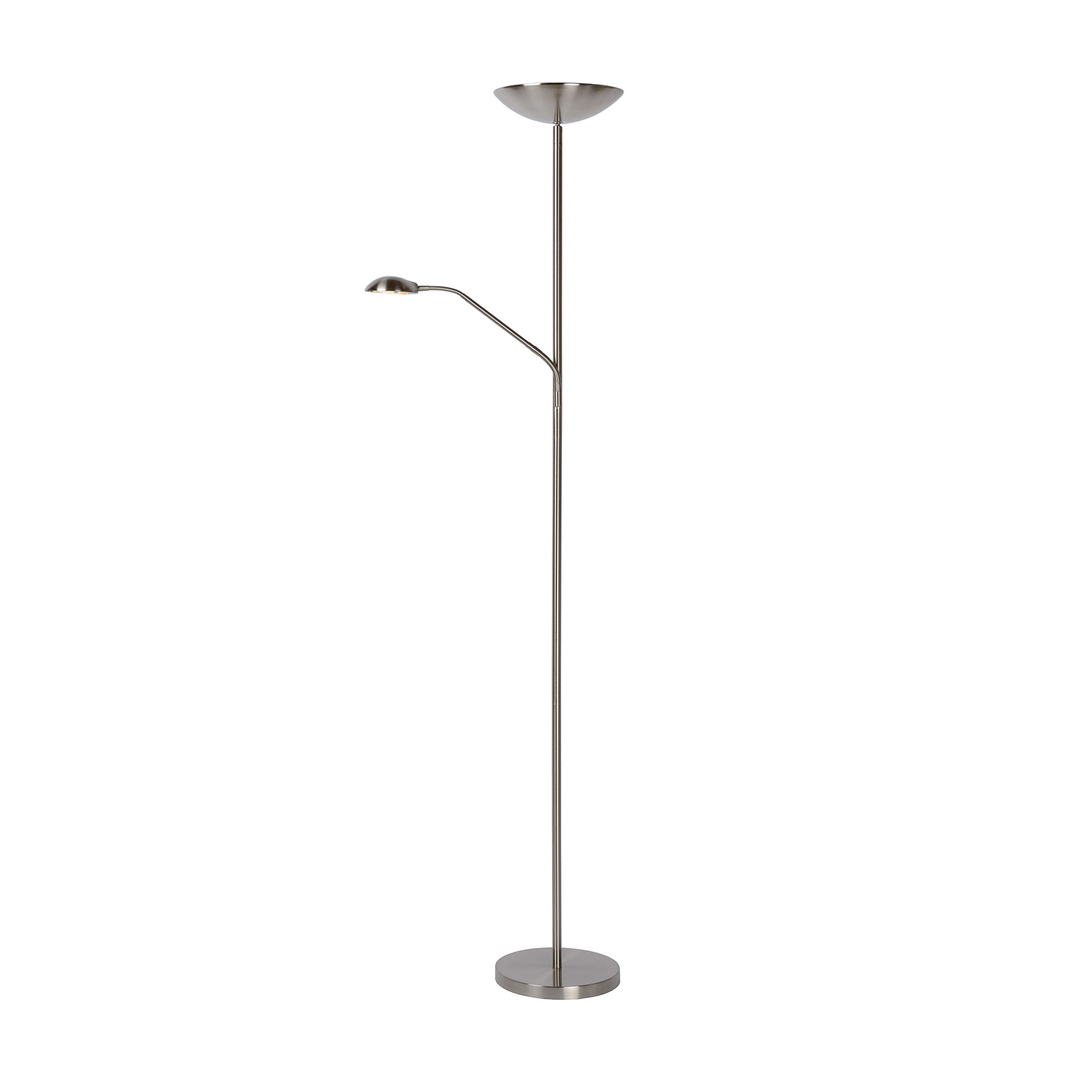 Lámpara de pie LED ZENITH, cromada, 2 luces. Altura: 180 cm. Metal atenuable Lámpara de pie LED ZENITH, cromada, 2 luces. Altura: 180 cm. Metal atenuable