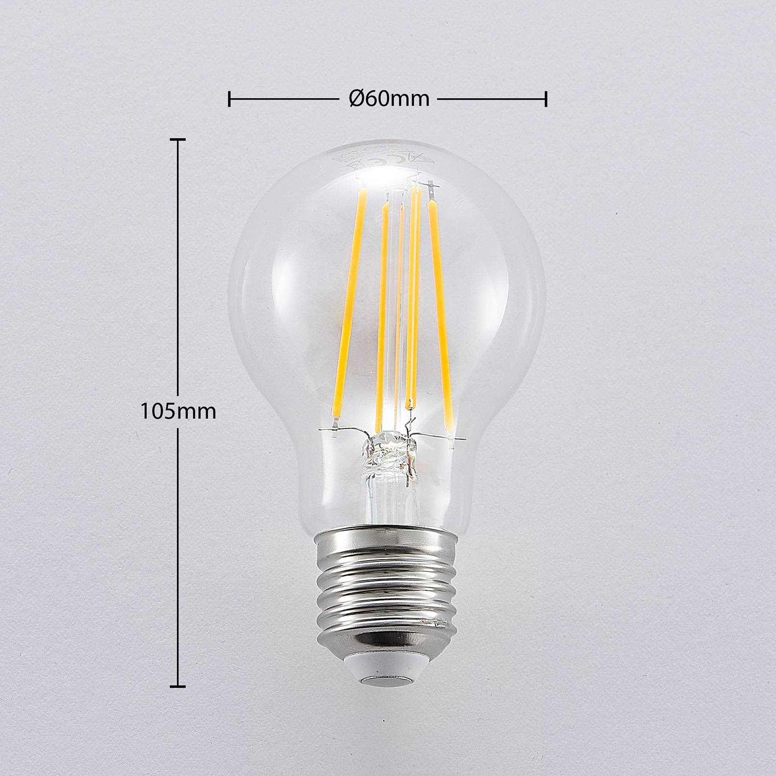 LED lámpa E27 A60 6,5W 2700K átlátszó 3 f. dimmer