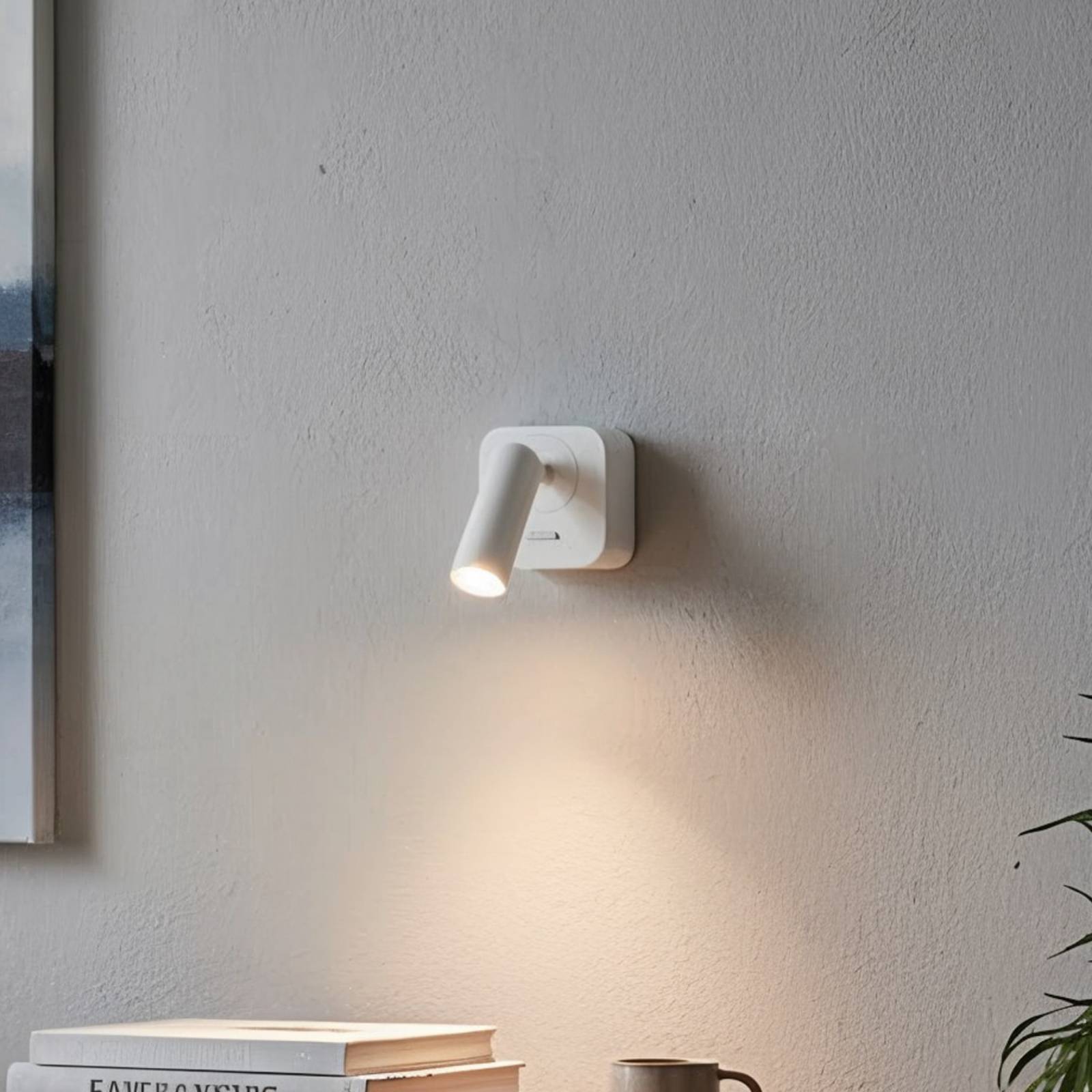 Ideallux Spot mural LED Ideal Lux Bean, blanc, largeur 7 cm, métal