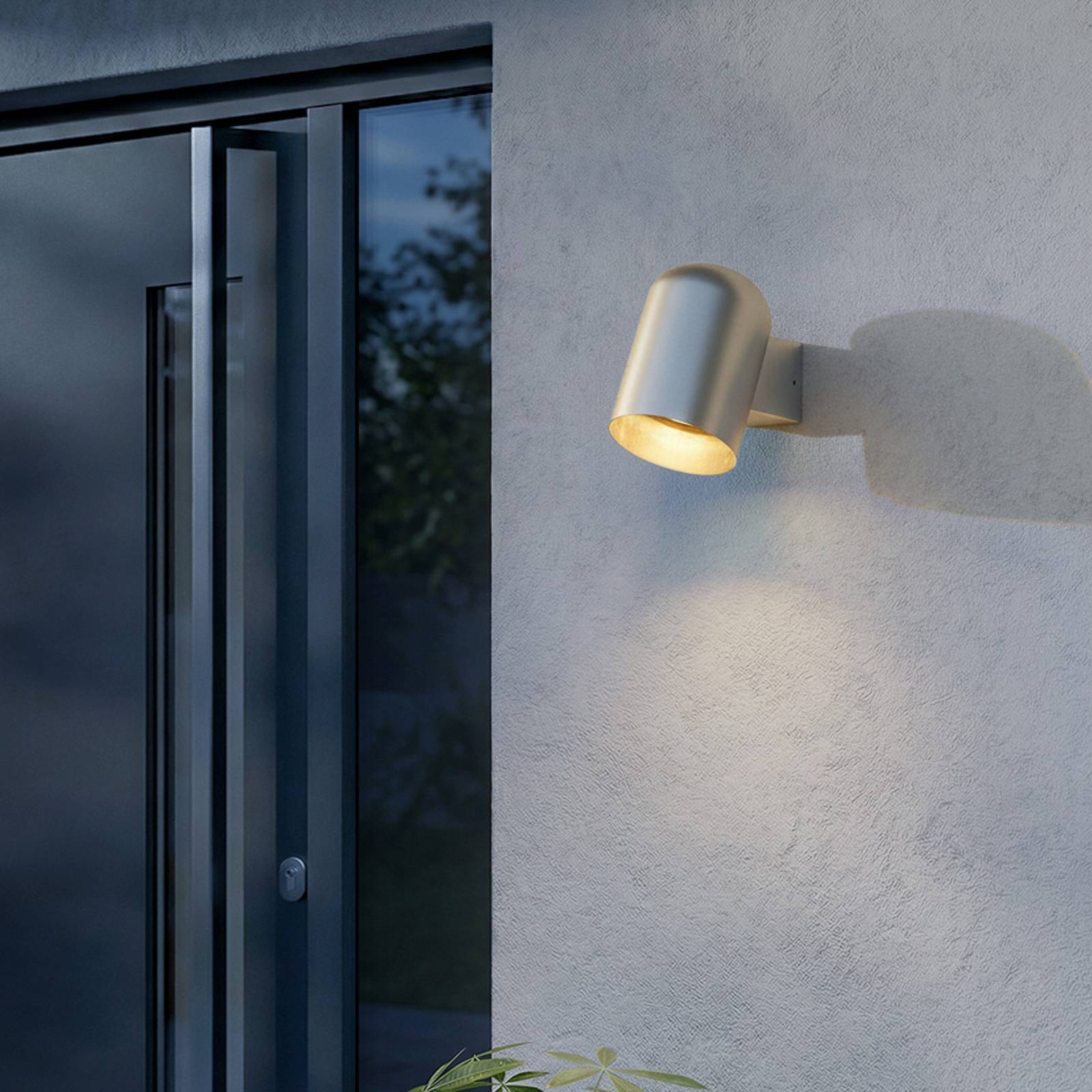 Lindby Außenwandleuchte Lupil, aluminium, Metall, GU10, IP44 günstig online kaufen